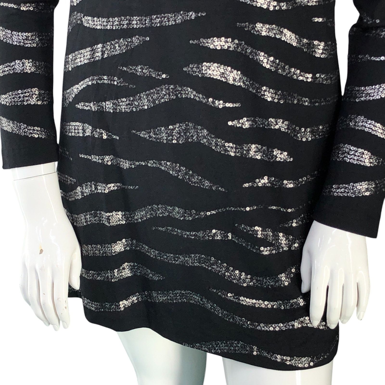 Vass Joan Vass Size 2 US 12/14 Tunic Top Animal Pattern Sequin Size XL / US 12-14 / IT 48-50 - 3 Thumbnail