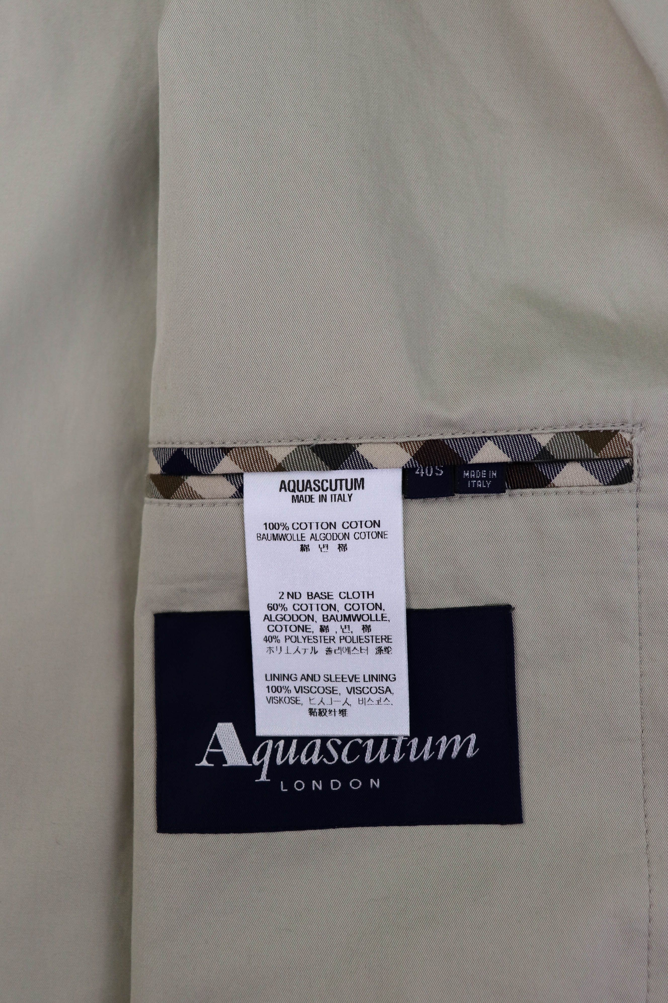 Aquascutum Aquascutum Made in Italy Light Beige Cotton Blazer Jacket Size 40S - 17 Thumbnail