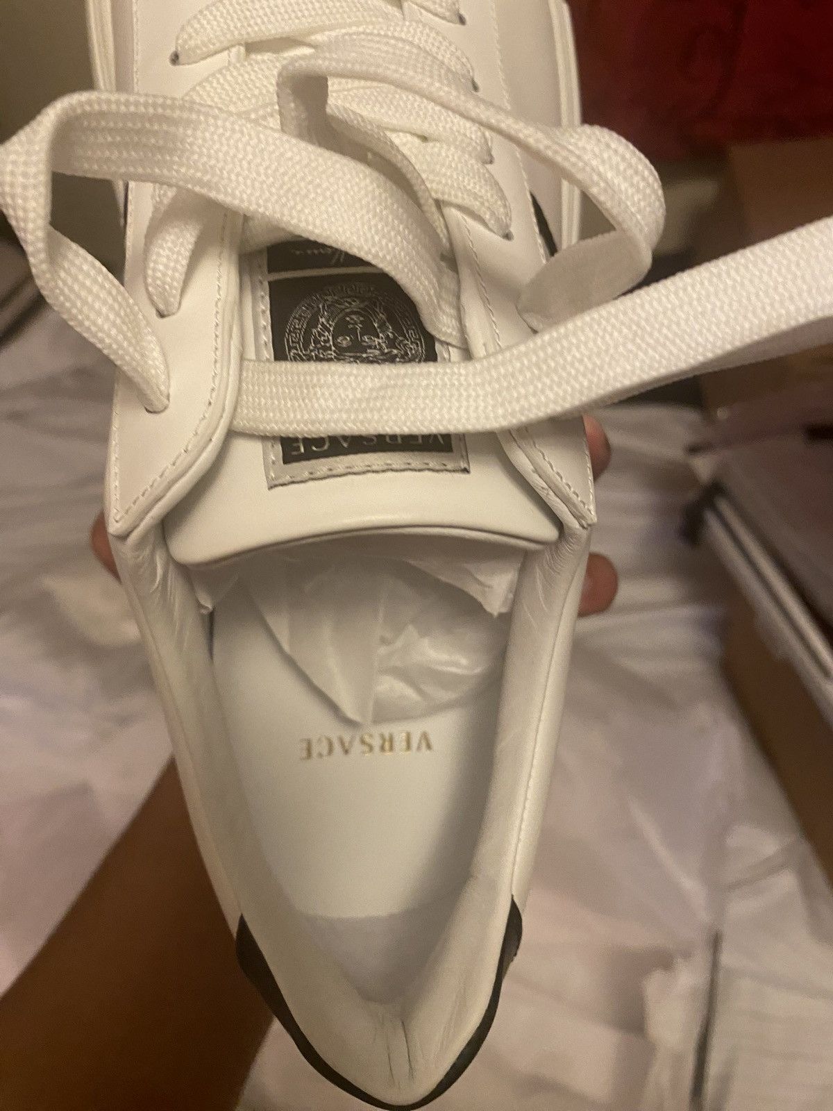 Versace Versace Embroidered La Greca Leather Sneakers Size US 9 / EU 42 - 4 Thumbnail