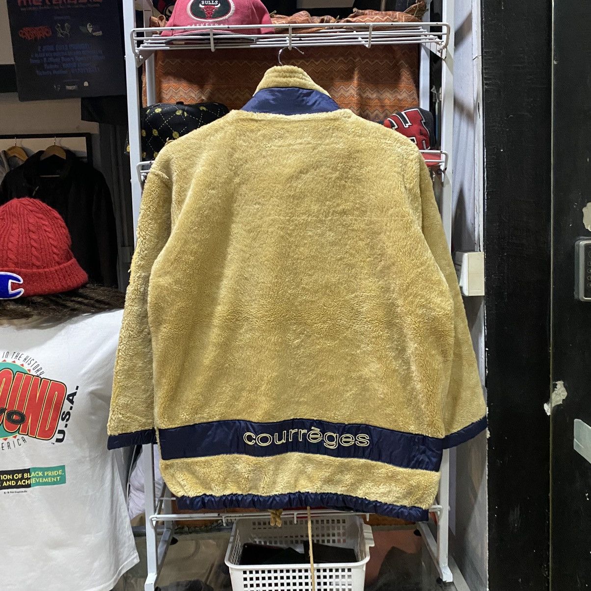 Courreges Vintage Courrèges fleece jacket in yellow navy blue accents Size US M / EU 48-50 / 2 - 2 Thumbnail