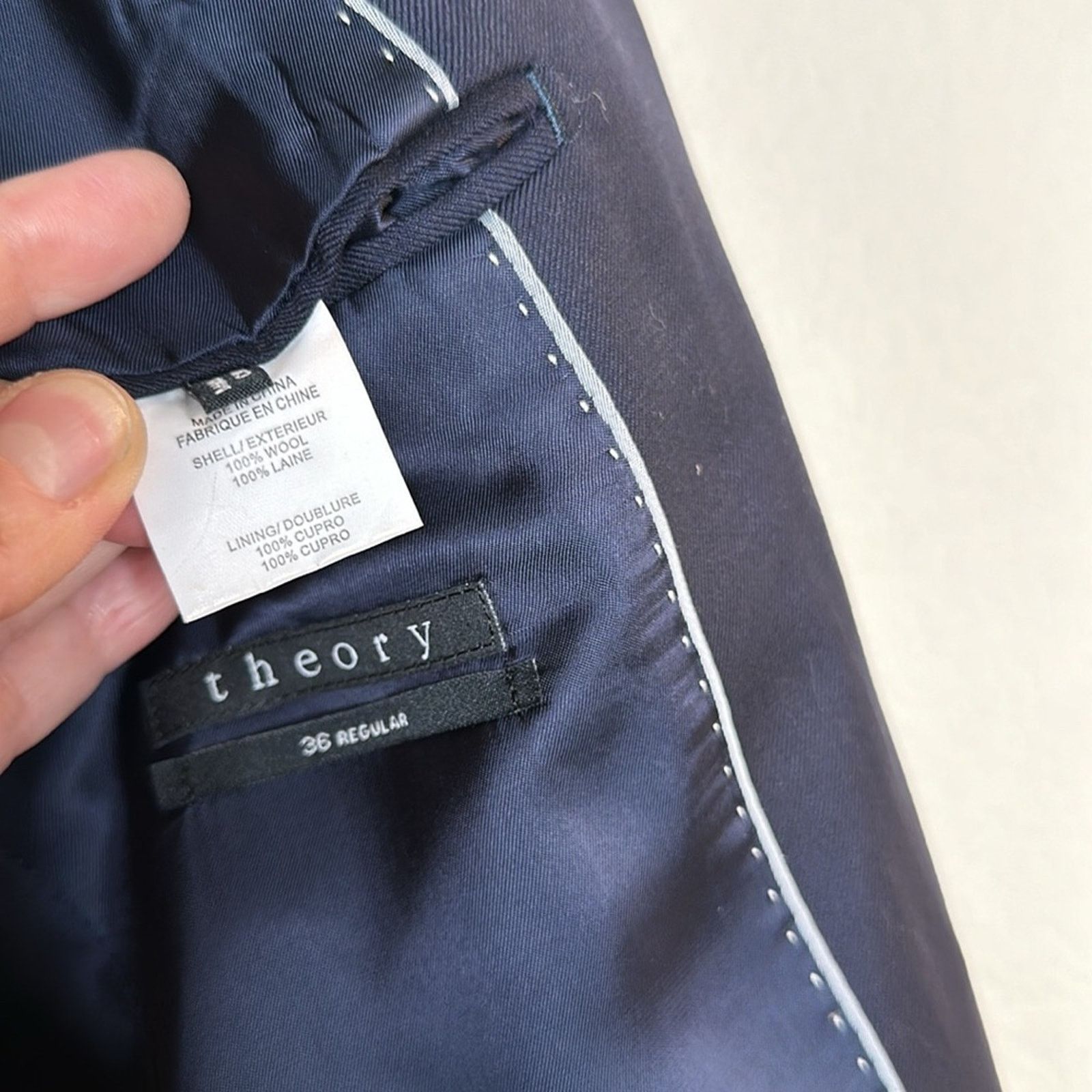 Theory NEW Theory Xylo Regular Fit 100% Wool Sport Coat Blue 36R Size 36R - 13 Thumbnail