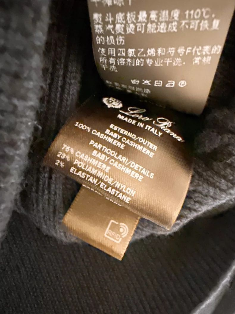 Loro Piana LORO PIANA Navy blue one-collar Baby cashmere sweater with Size S / US 4 / IT 40 - 6 Thumbnail