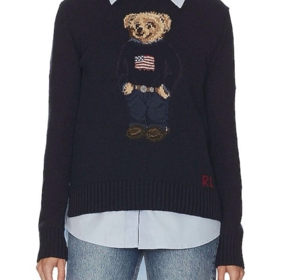 Ralph Lauren Vintage Polo Ralph Lauren Bear Sweater Navy Knit OG RL Size M / US 6-8 / IT 42-44 - 4 Thumbnail