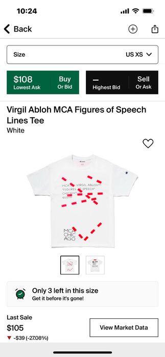 Off White Virgil Abloh figures of speech tee Grailed