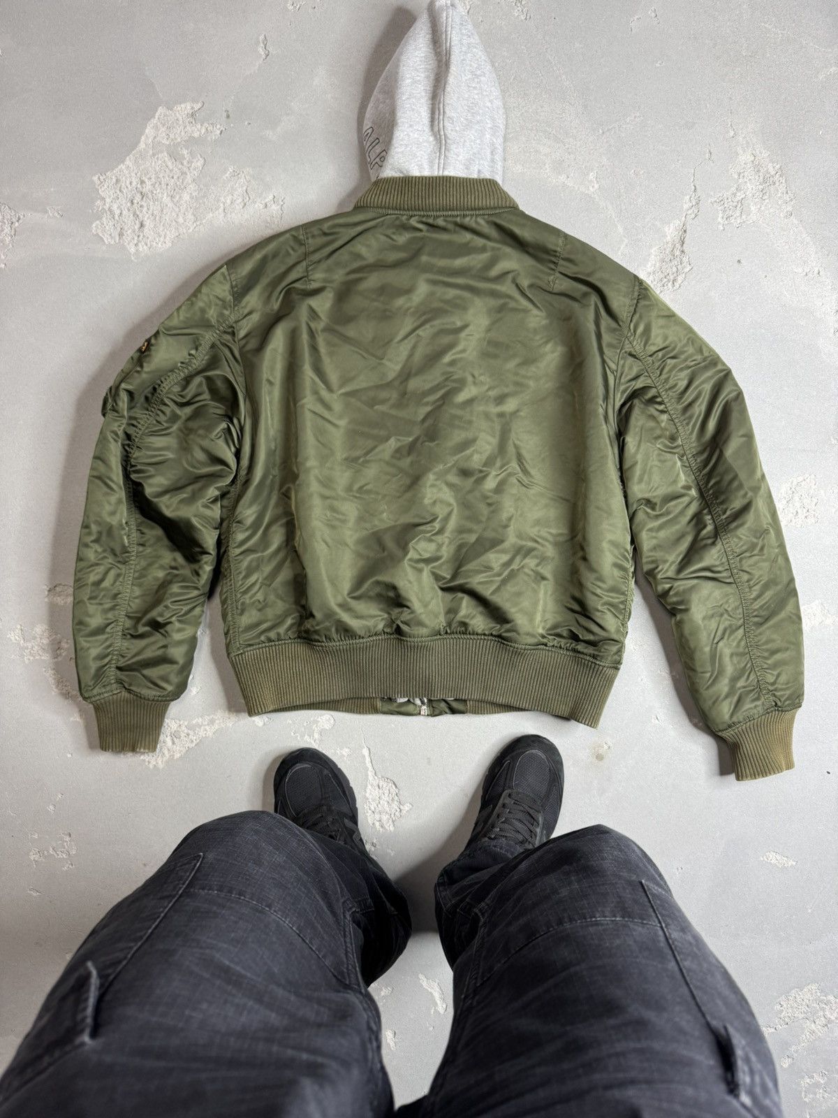 Alpha Industries × Vintage Vintage Alpha Industries Hooded Bomber Jacket Size US XL / EU 56 / 4 - 2 Thumbnail