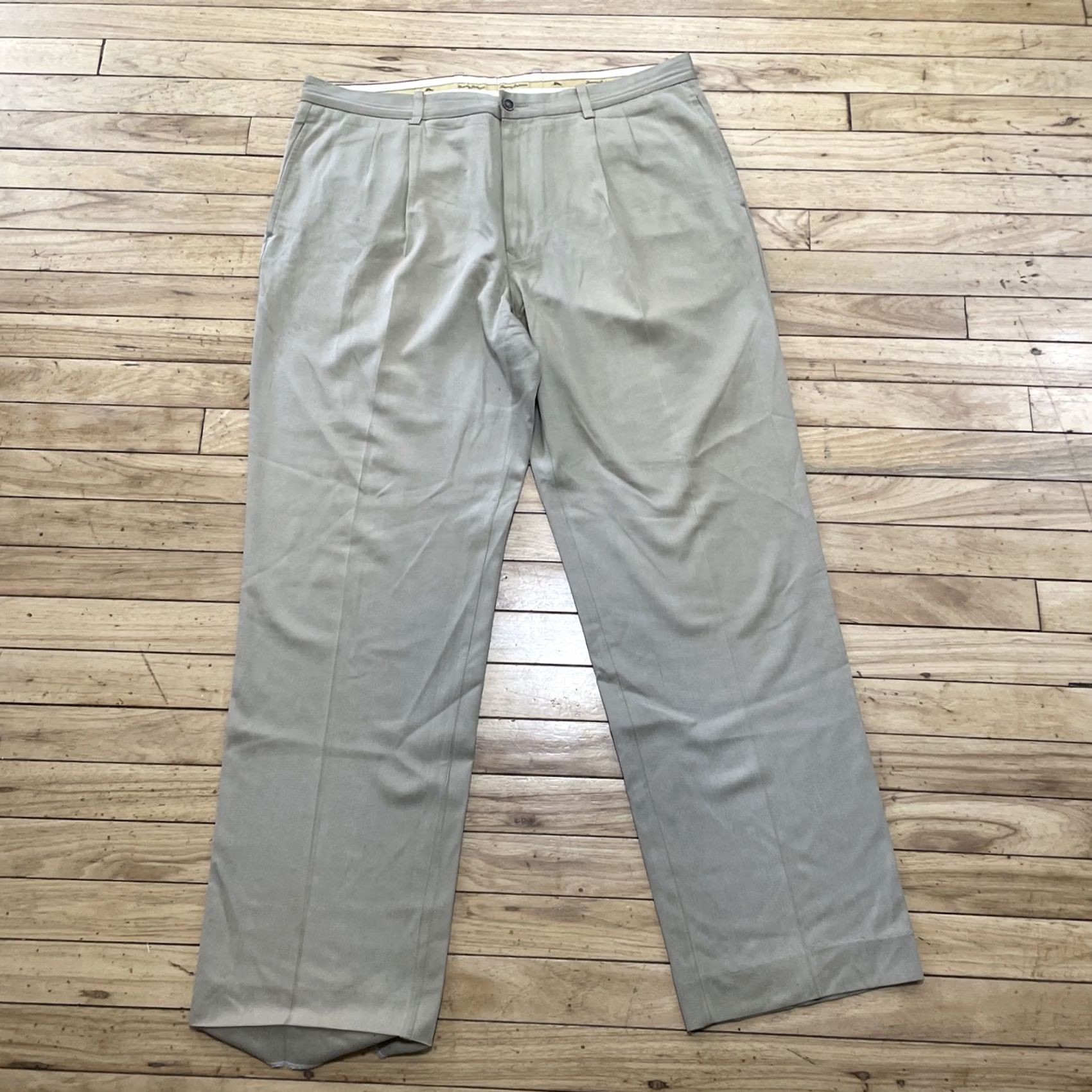 Tommy Bahama Tommy Bahama Pants Men 38x32 Silk Sand Pleat High Relax Trouser Grunge Size US 38 / EU 54 - 2 Thumbnail