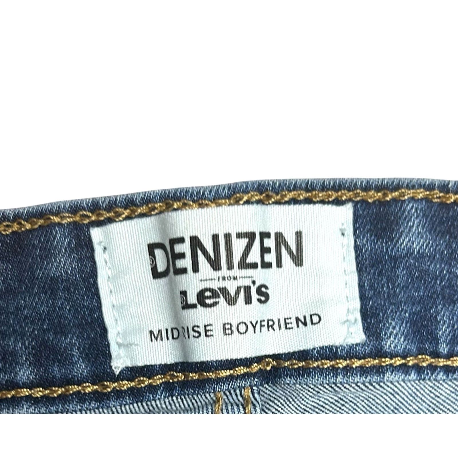 Denizen VINTAGE Denizen Levis Jeans Womens 14 Blue Modern Slim Frayed Crop Stretch Denim Pants Size 36" / US 14 / IT 50 - 6 Thumbnail