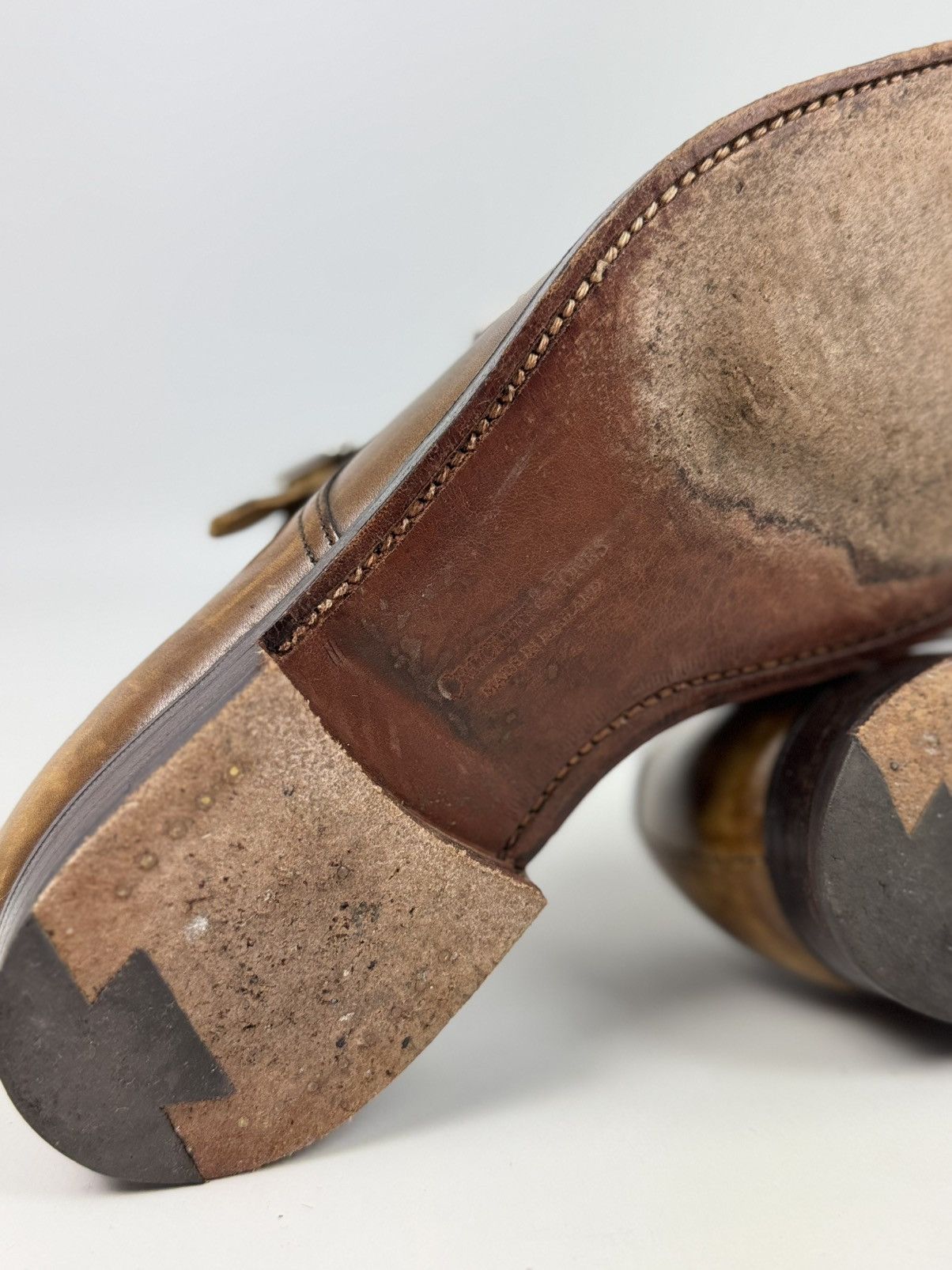 Crockett&Jones Lowndes Monk Leather Brown Shoes US8