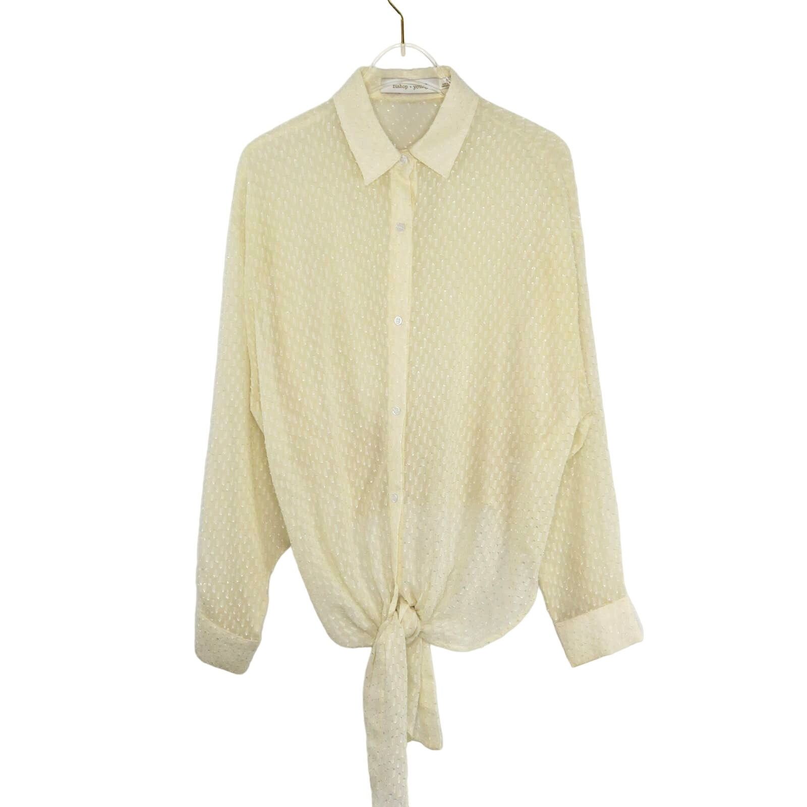 Anthropologie Anthropologie Bishop & Young Harper Tie Waist Blouse Small Size S / US 4 / IT 40 - 6 Thumbnail
