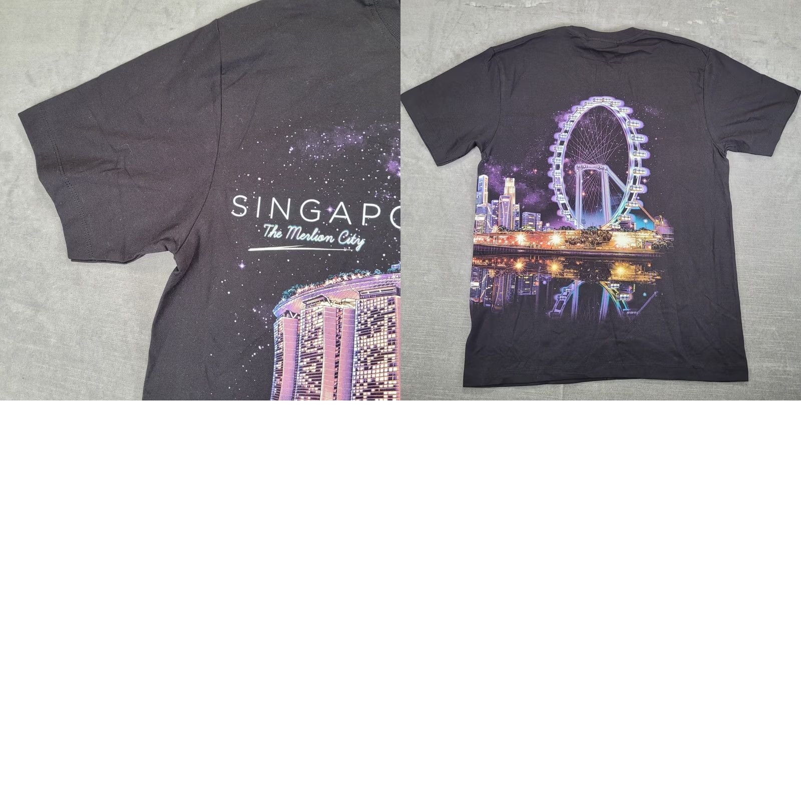 Vintage Glow City T Shirt Womens L Singapore The Merlion City Skyline Tee Size L / US 10 / IT 46 - 8 Thumbnail