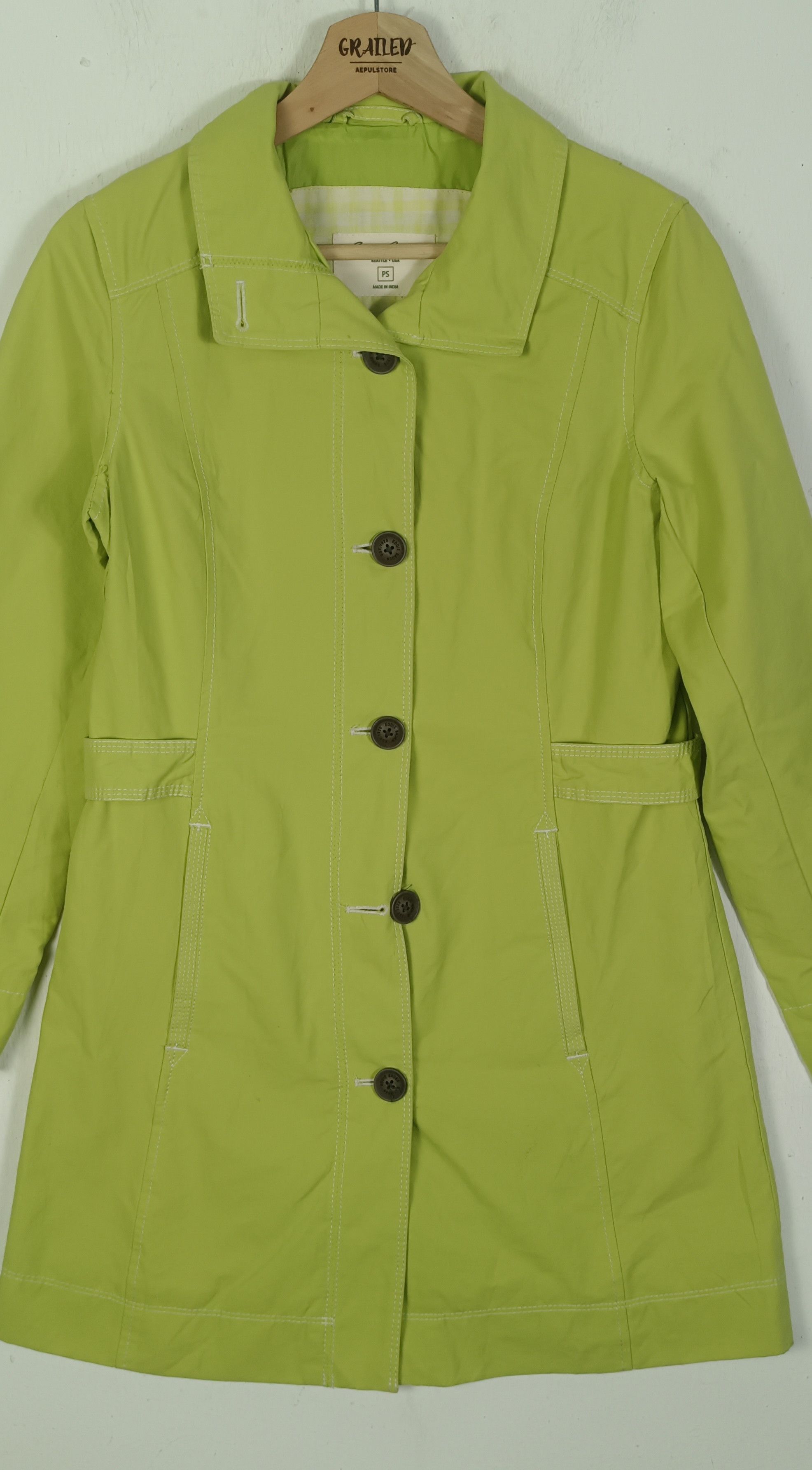 Eddie Bauer Eddie Bauer Seattle USA Lime Green Trench Coat Size S / US 4 / IT 40 - 4 Thumbnail