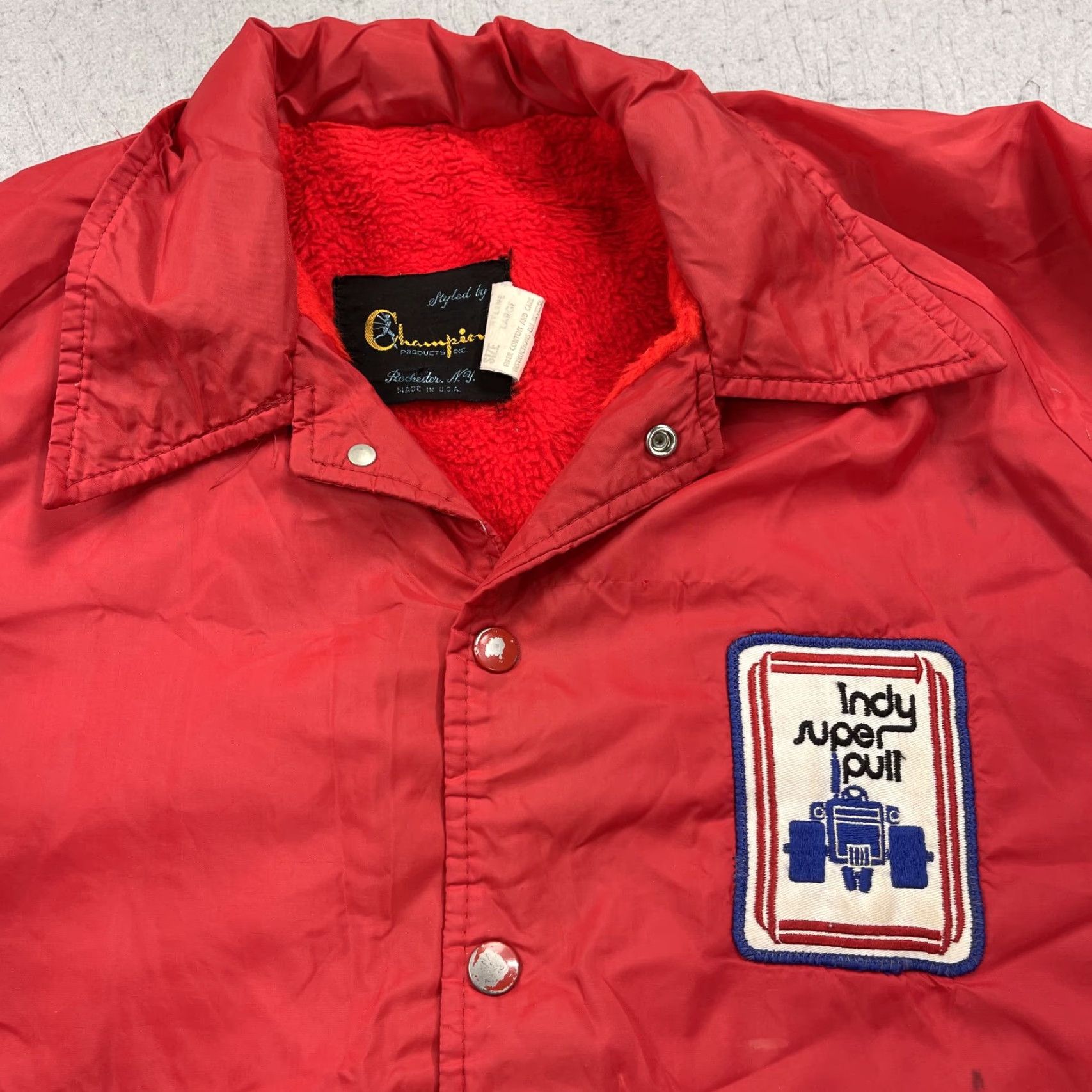 Champion VINTAGE Champion Jacket Mens Large Running Man Indy Super Pull Fur Racing 60s Size US L / EU 52-54 / 3 - 2 Thumbnail