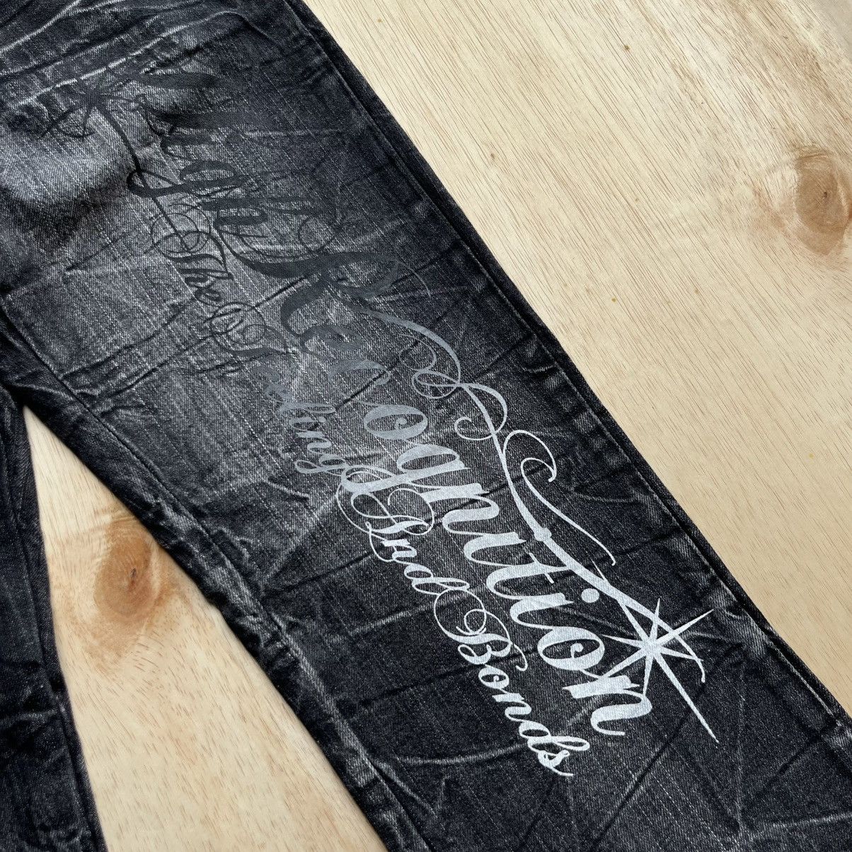Japanese Brand WILD LIFE DENIM LIGHTHING Y2K SKULL BONES VINTAGE 00s Size US 30 / EU 46 - 3 Thumbnail