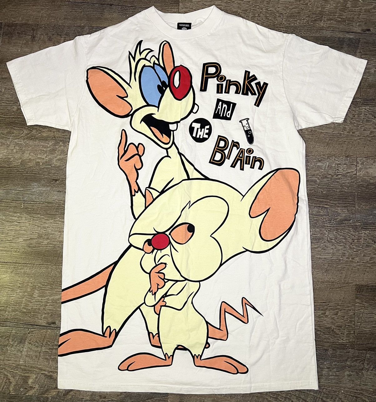 image of Vintage Pinky And The Brain Warner Bros Aop Shirt Xlt in White, Men's