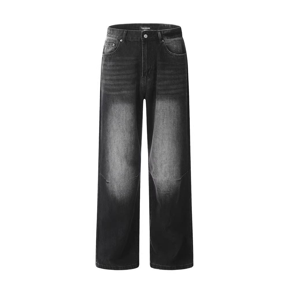 Japanese Brand × Jean Washed vintage loose distressed wide-leg contrast jeans Size US 32 / EU 48 - 1 Thumbnail