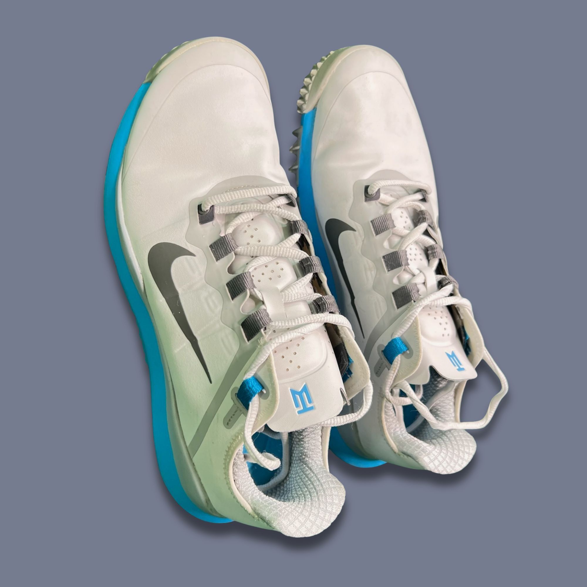 Nike NIKE Tiger Woods 13 Mens Golf Shoes Size 9 White/Blue Lightw Size US 9 / EU 42 - 3 Thumbnail