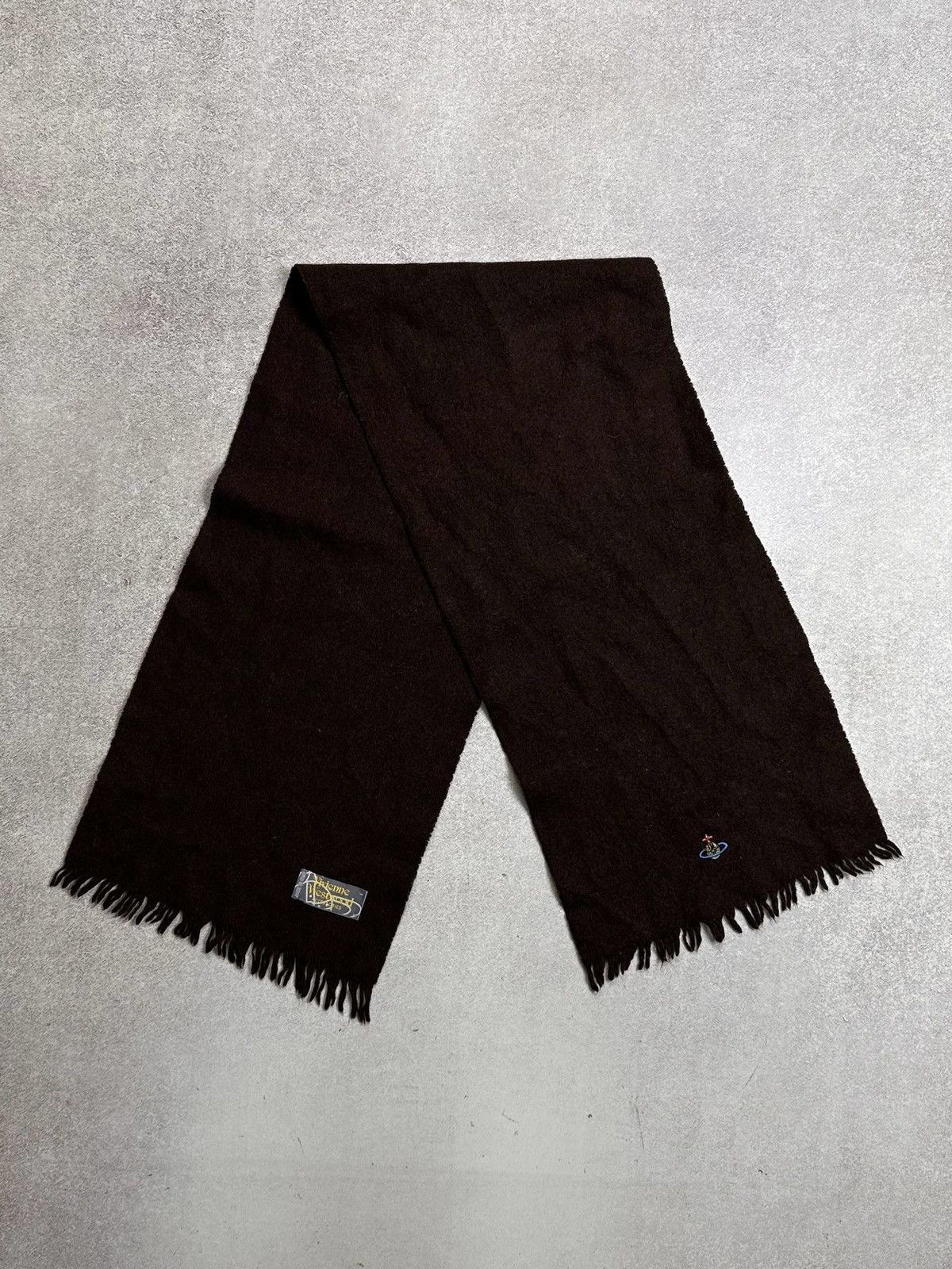 Vivienne Westwood Vintage Vivienne Westwood Brown Orb Saturn Logo Scarf Size ONE SIZE - 2 Thumbnail