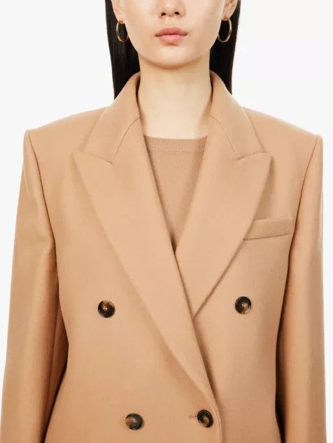 Stella McCartney o1s22i1n1024 Long Double-Breasted Coat in Beige Size S / US 4 / IT 40 - 5 Thumbnail
