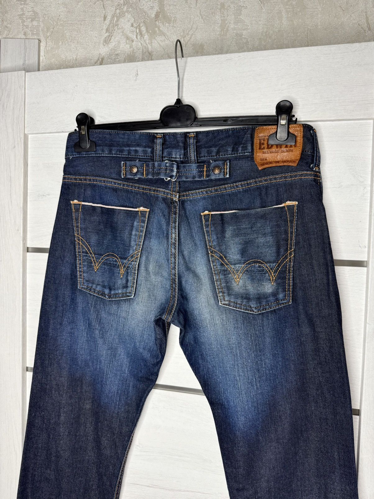 Edwin Edwin Japan SK505 Raw Selvage Denim Cinch Back Vintage Rare Size US 29 - 2 Thumbnail