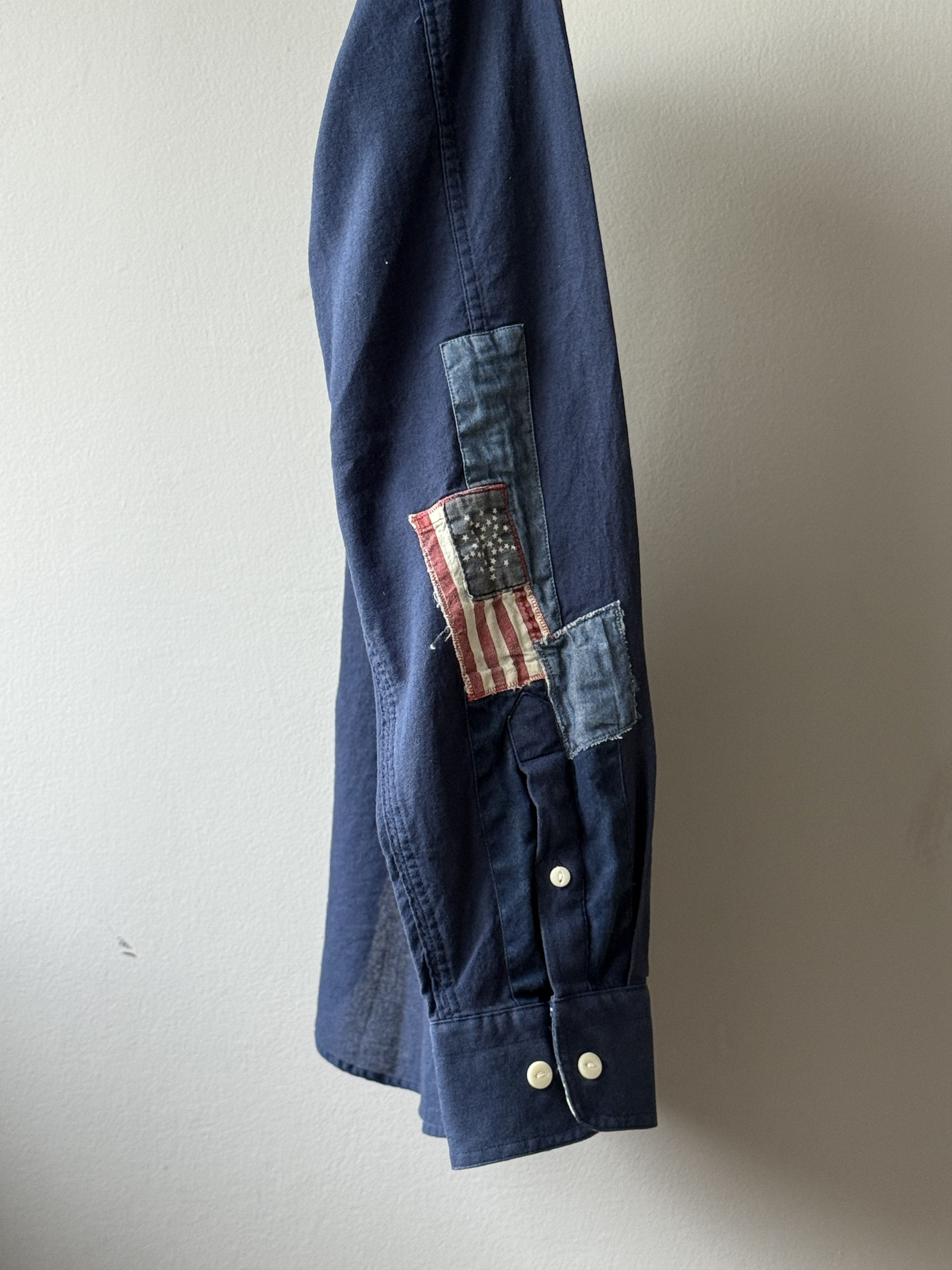 Gant Gant Patchwork Casual Fit Navy Blue Twill Long Sleeve Shirt Size US M / EU 48-50 / 2 - 6 Thumbnail