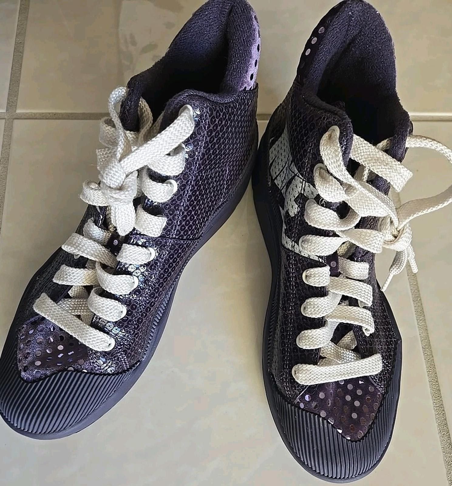 Nike Nike Outbreak High Top Purple Sequin Shoes Sneakers 9.5 Size US 9.5 / IT 39.5 - 6 Thumbnail