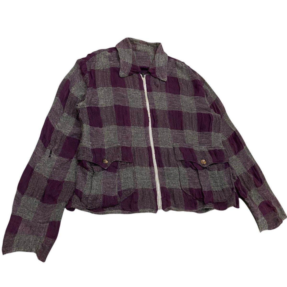 Jun Takahashi Archival Undercover 1995AW Block Check Gauze Blouson Size US L / EU 52-54 / 3 - 3 Thumbnail
