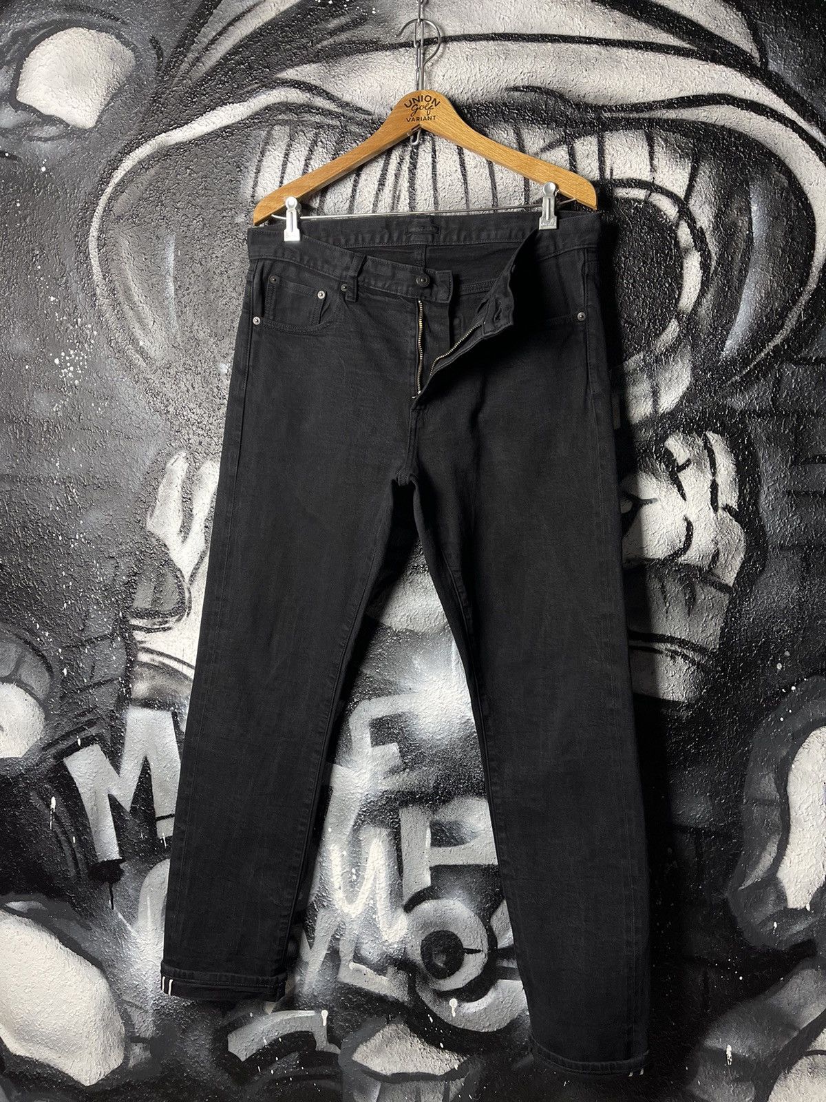 Uniqlo Uniqlo Black Denim Selvedge Jeans Men’s Size W33 L32 Size US 33 - 2 Thumbnail