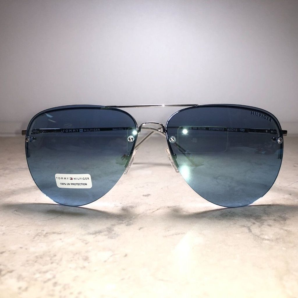 Tommy Hilfiger Tommy Hilfiger Silver & Black Aviator Sunglasses Size ONE SIZE - 2 Thumbnail
