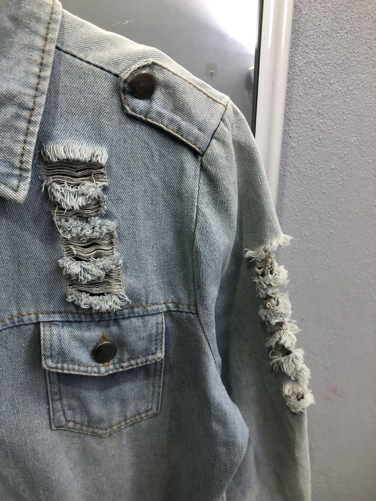 Japanese Brand Ruyi Distressed Denim Long Jacket Y2K Grunge Size M / US 6-8 / IT 42-44 - 4 Thumbnail