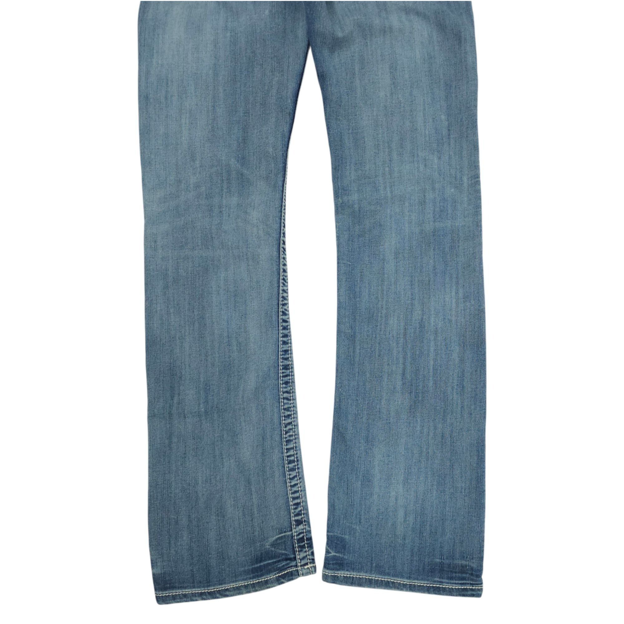 BKE BKE Carter Straight Leg Jeans Size 29XL Distressed Whiskered Size US 29 - 13 Thumbnail