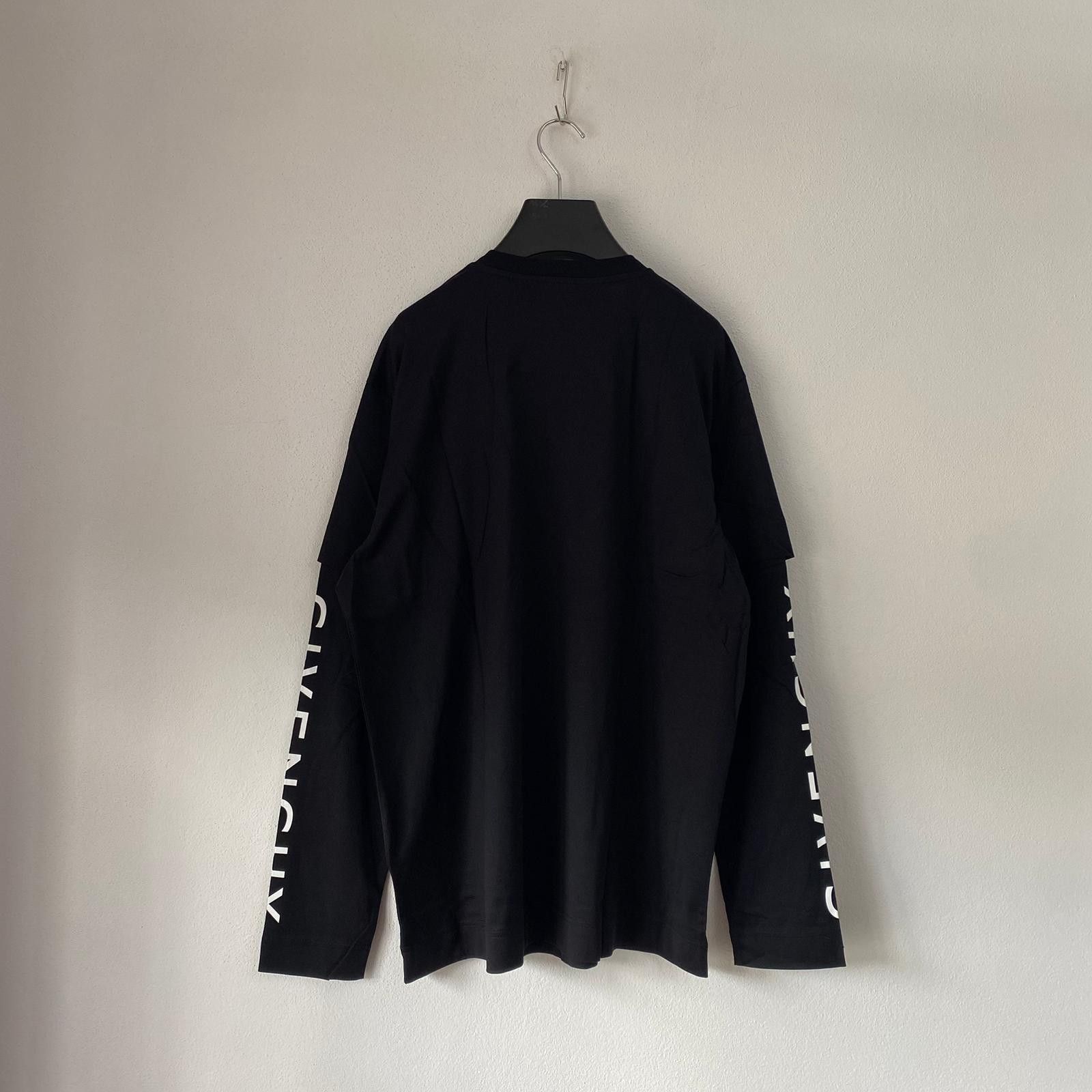 Givenchy Black Double Layered Sleeve Logo T-Shirt Size M / US 6-8 / IT 42-44 - 9 Thumbnail