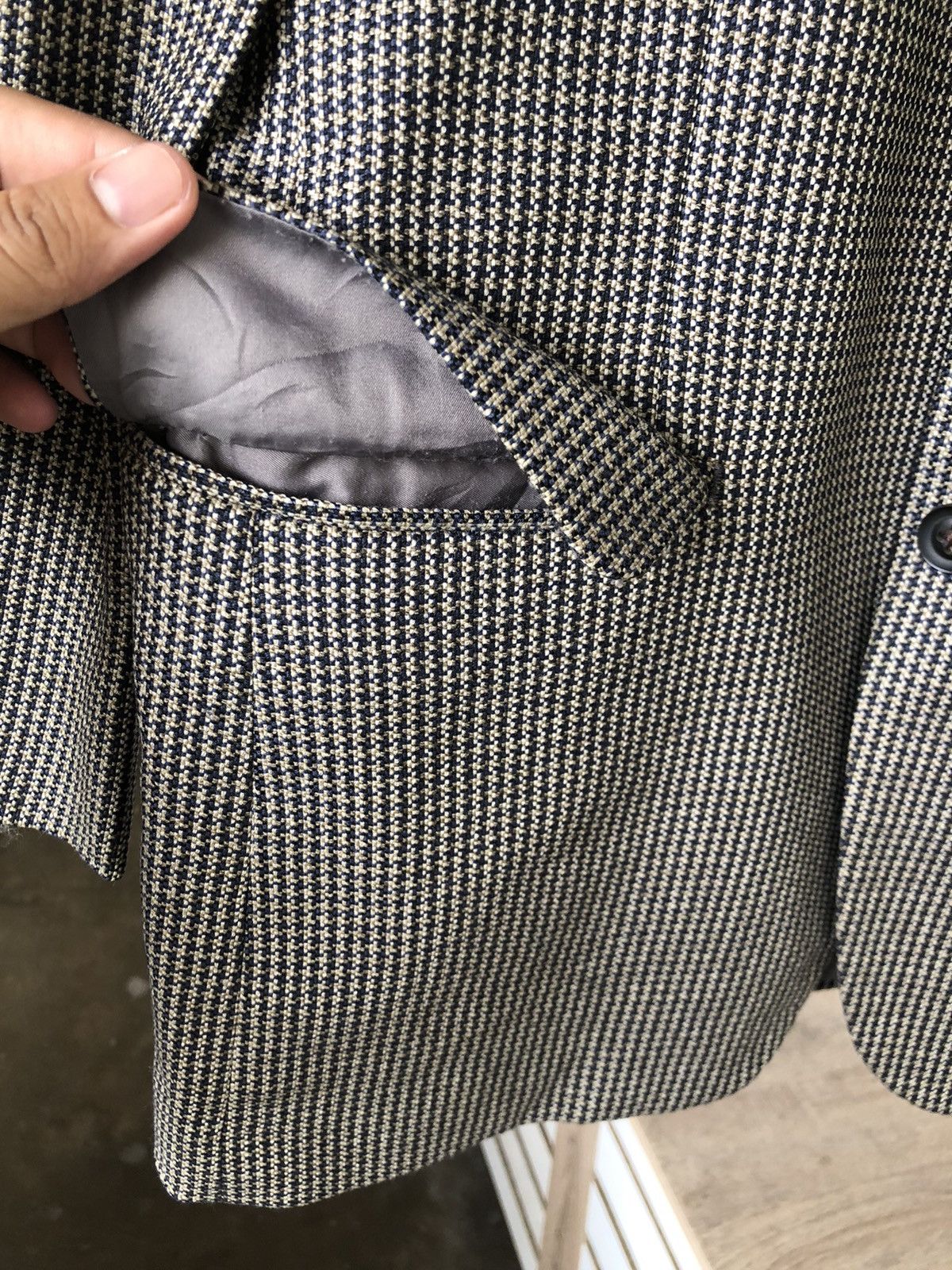 Burberry Vtg Burberry Tweed Wool Checked Single Breasted Blazer Size US M / EU 48-50 / 2 - 7 Thumbnail