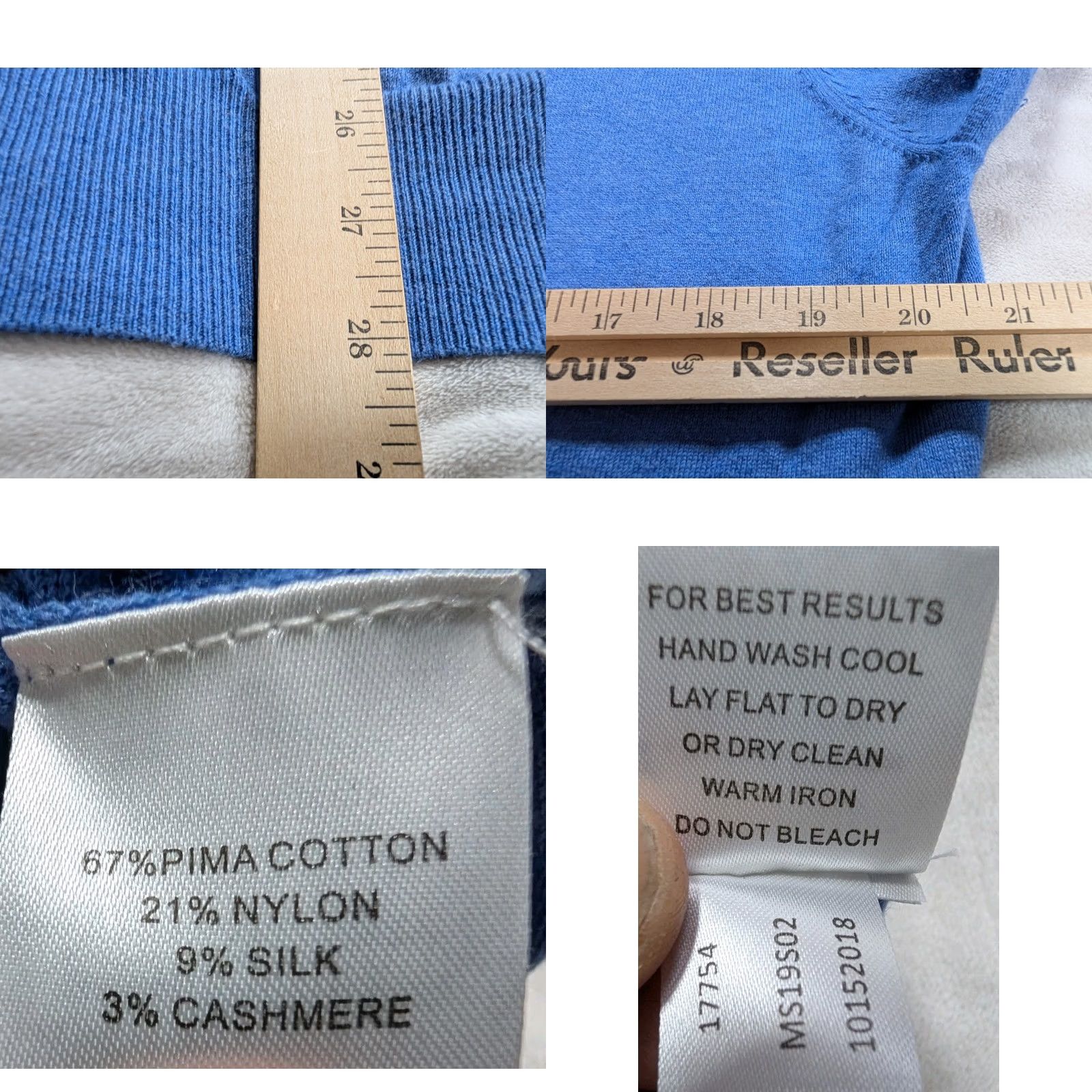 Peter Millar Peter Millar Sweater Shirt Mens V-Neck Blue Silk /Cashmere/Cotton Knit Embroidered Logo Regular XS? Size US M / EU 48-50 / 2 - 8 Thumbnail