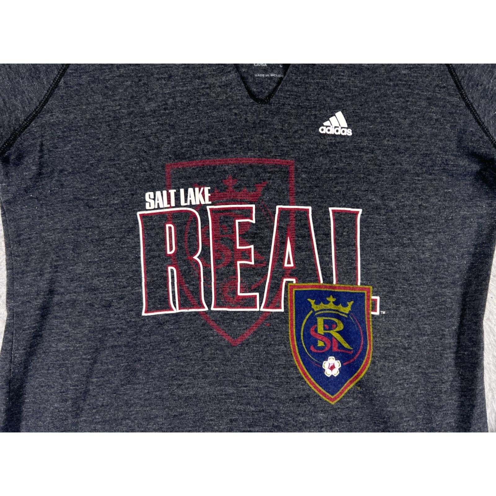 Adidas adidas Salt Lake Real Shirt Womens Shirt Large Gray Long Sleeve Hooded Polyester Size L / US 10 / IT 46 - 3 Thumbnail