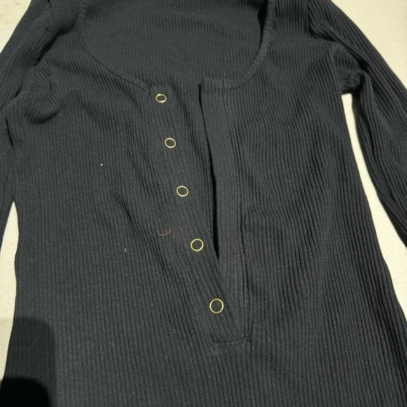 Free People NEW FREE PEOPLE BEACH LONG SLEEVE BLACK DRESS SZ MEDIUM M Size M / US 6-8 / IT 42-44 - 2 Thumbnail