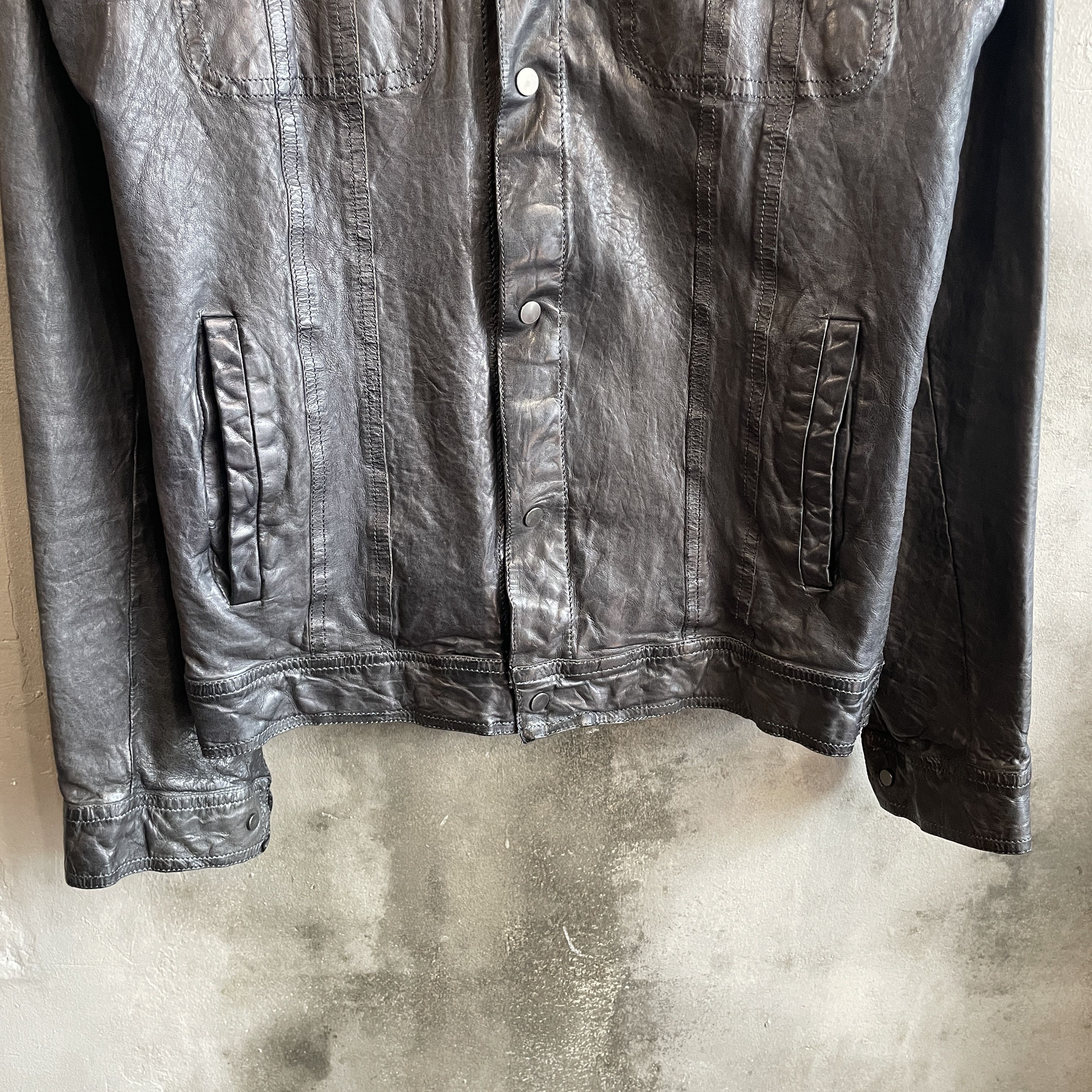 Salvatore Santoro Salvatore Santoro Washed Leather Trucker Jacket Size US S / EU 44-46 / 1 - 4 Thumbnail