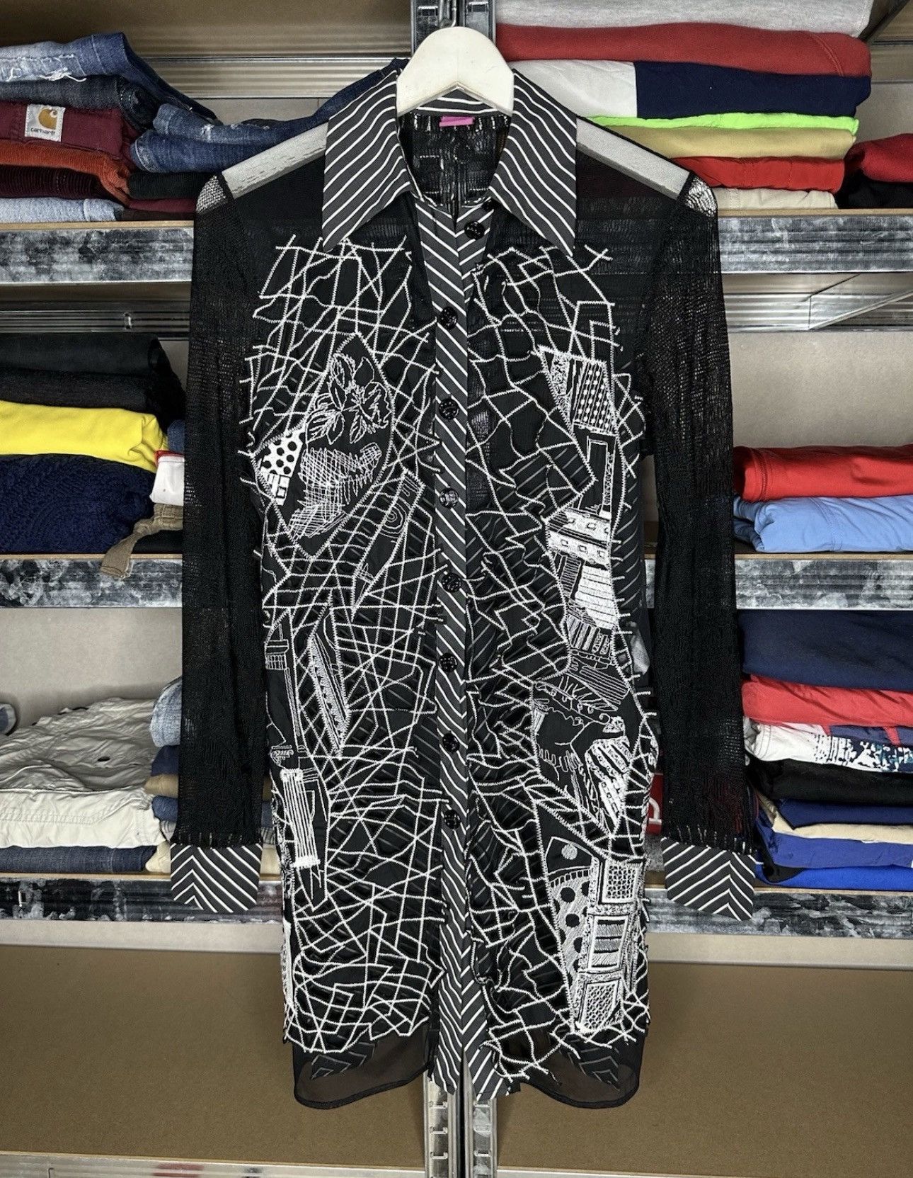 Other Save The Queen Women's Avantgard Y2K Ghotic Dress Shirt Size M / US 6-8 / IT 42-44 - 1 Thumbnail