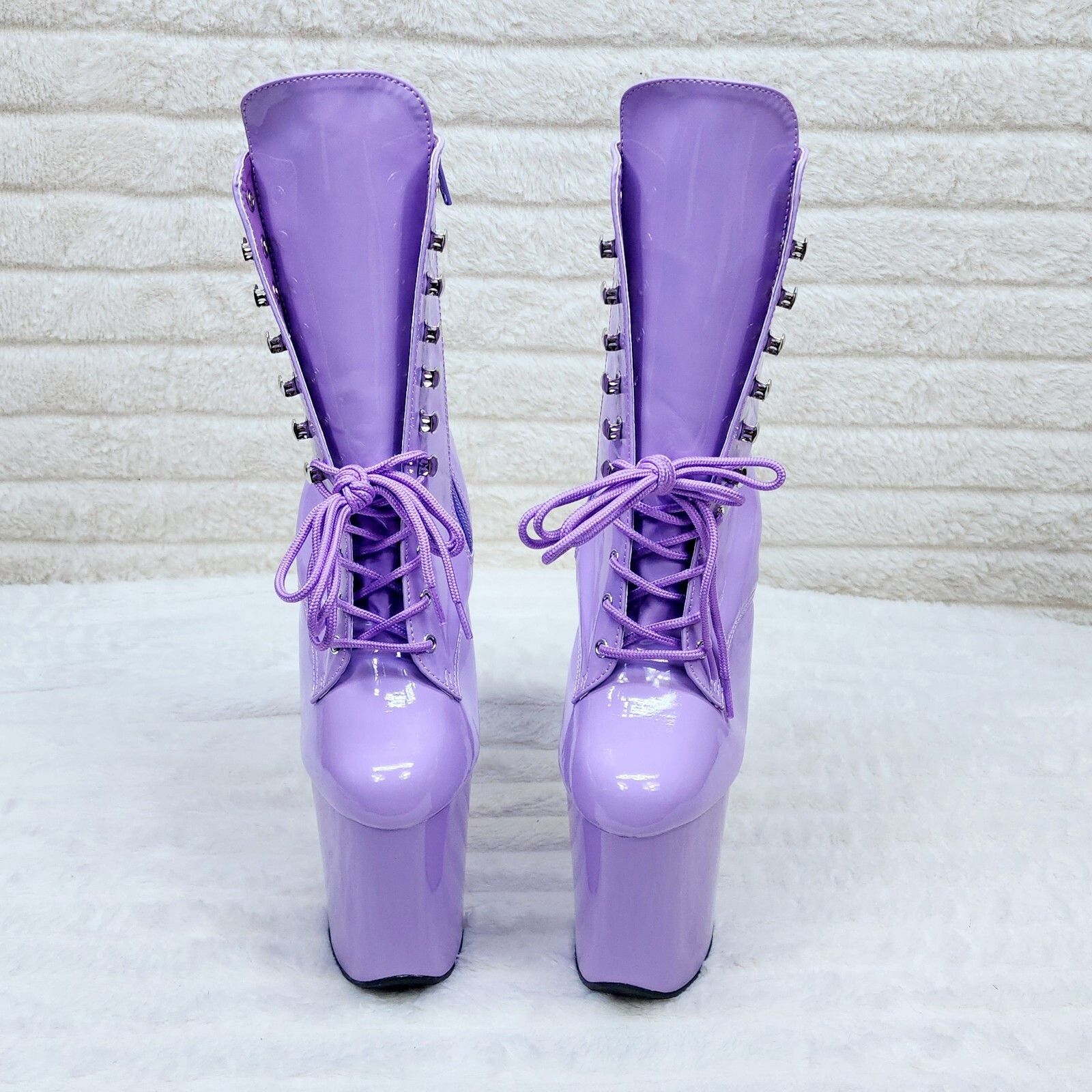 Other Flamingo 1020 Lilac Purple Patent 8" Heel Platform Ankle Boo Size US 11 / IT 41 - 4 Thumbnail