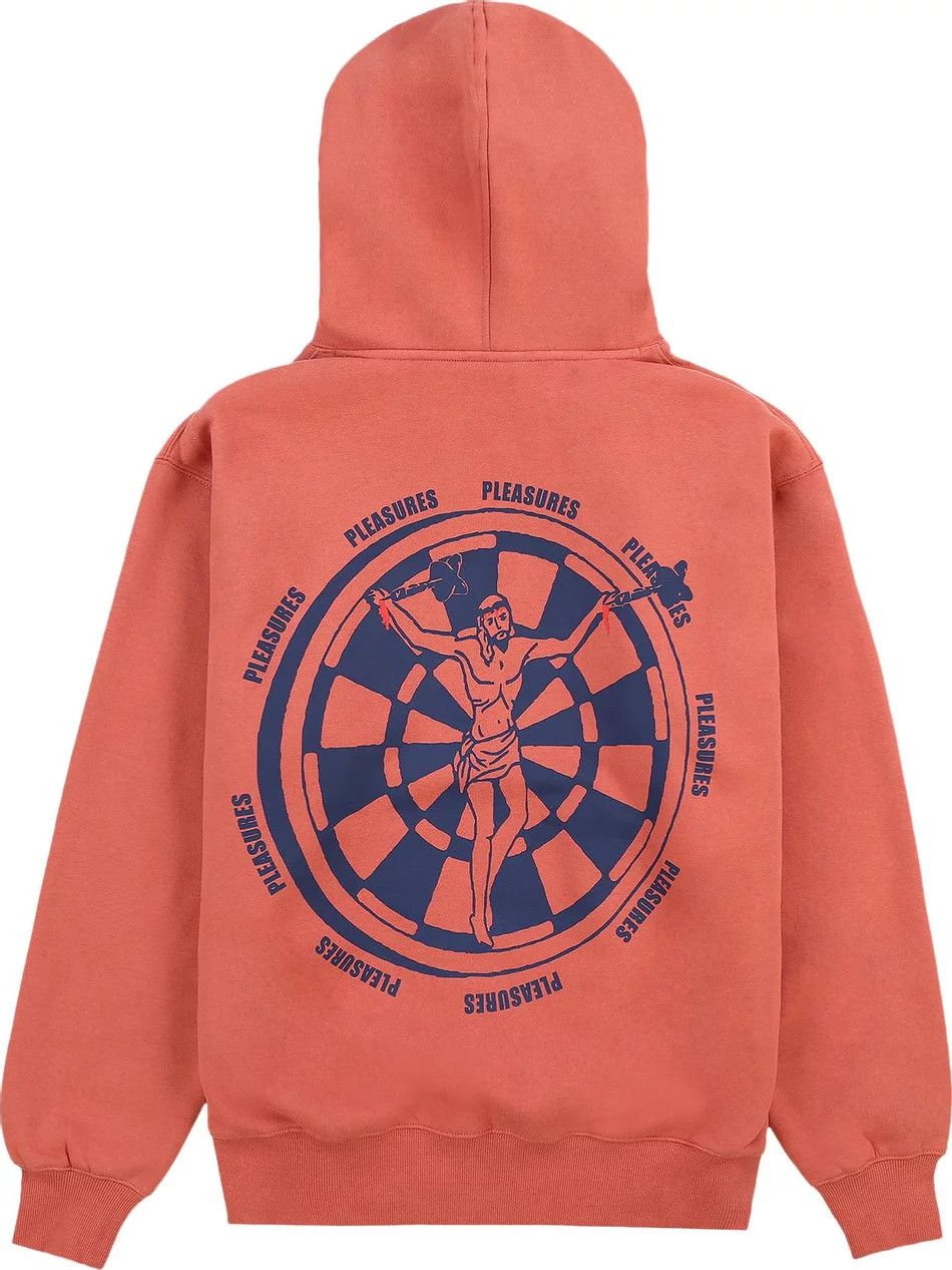 image of Pleasures Dartboard Hoodie in Rust, Men's (Size Small)