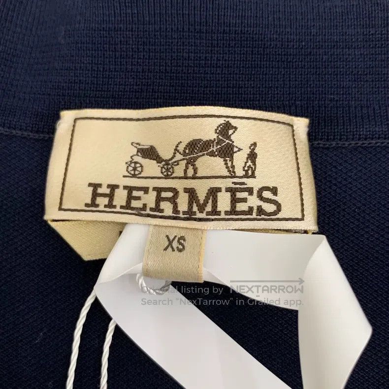 Hermes Hermes Navy blue cotton short-sleeved polo shirt Size US XS / EU 42 / 0 - 5 Thumbnail