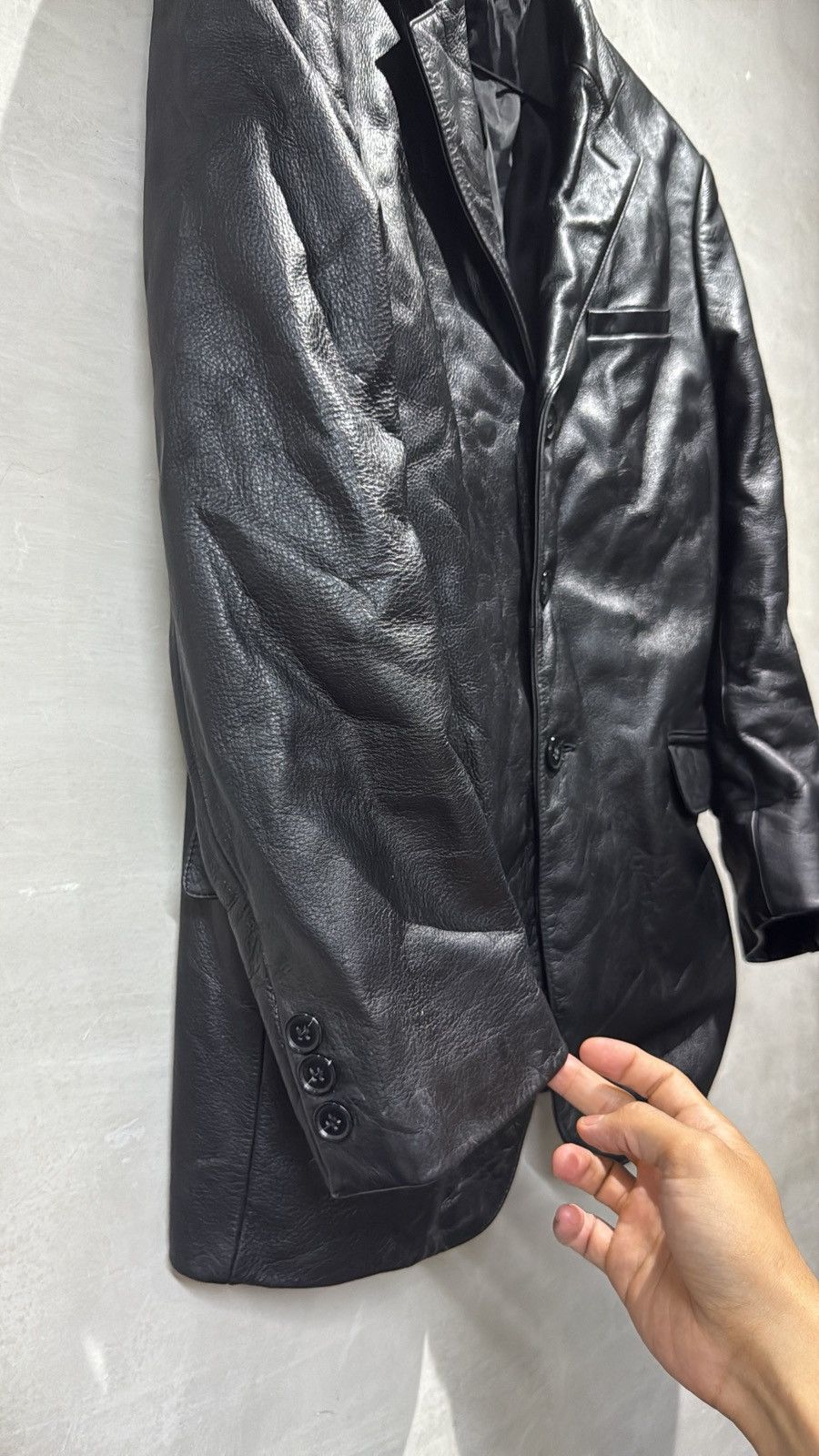 Yohji Yamamoto Vintage Yohji Yamamoto Leather Jacket Size US L / EU 52-54 / 3 - 13 Thumbnail