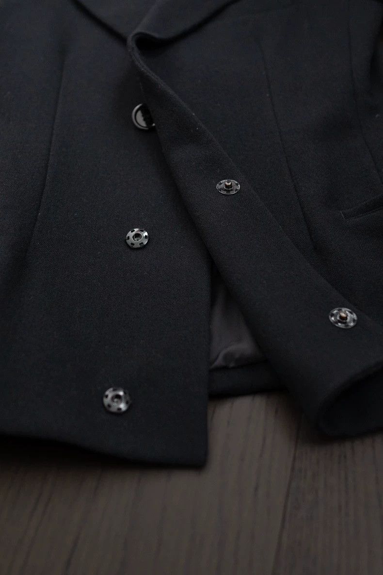 Yohji Yamamoto Yohji Yamamoto Black woolen with plush collar jacket 2504-N Size US L / EU 52-54 / 3 - 7 Thumbnail