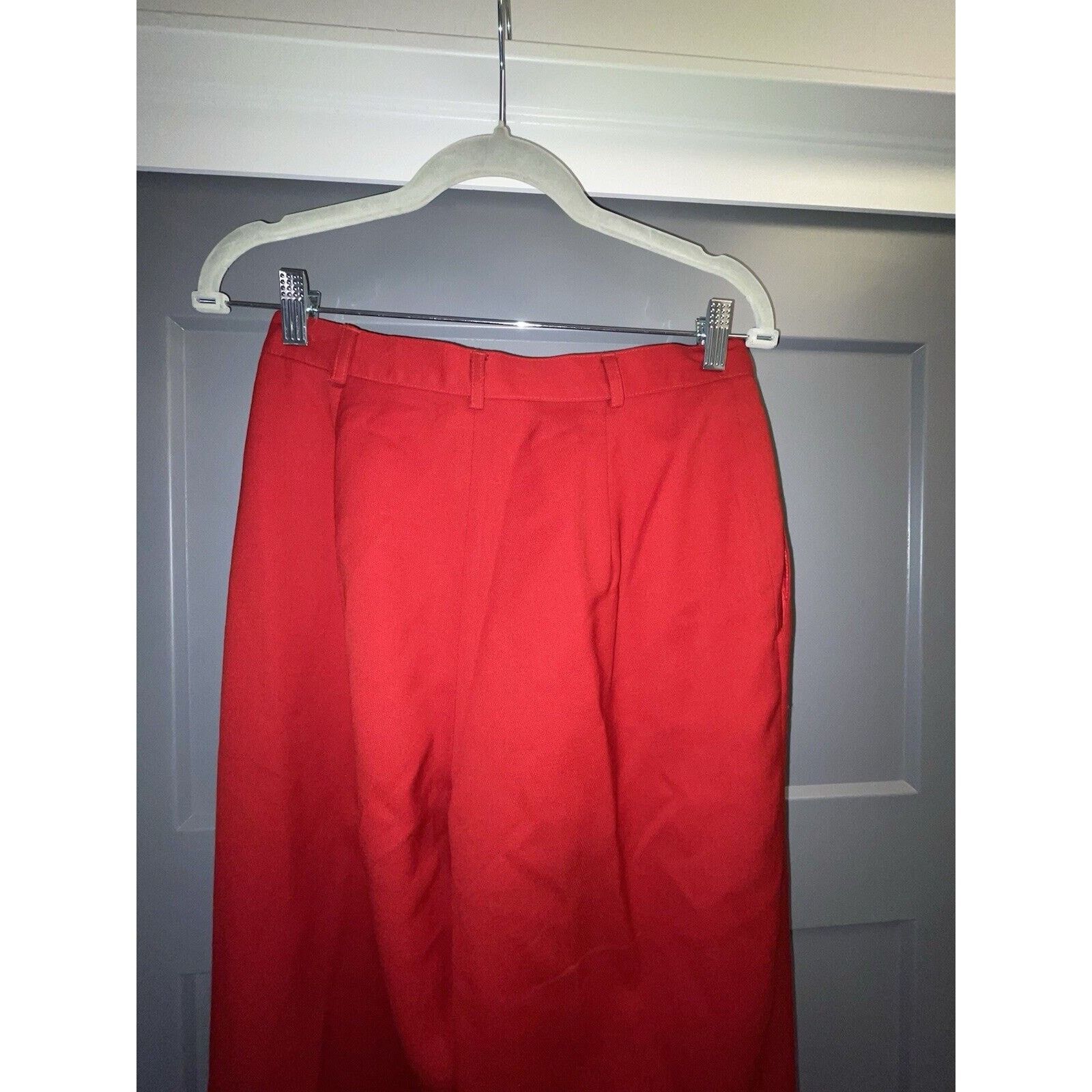 Lauren Ralph Lauren RALPH LAUREN Red Pleated Casual Cuffed Pure Wool Ankle Pant Size 30" / US 8 / IT 44 - 4 Thumbnail
