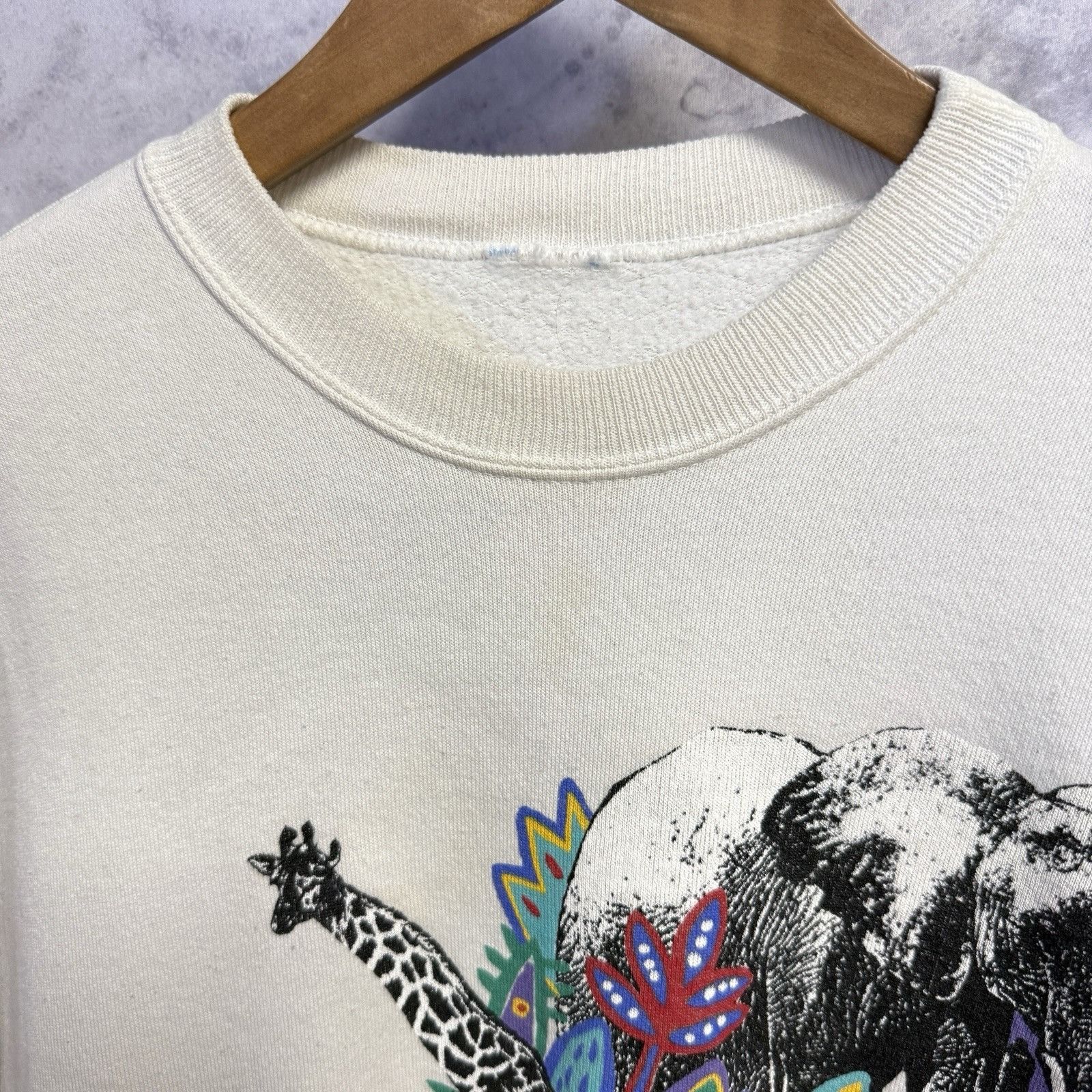 Vintage Vintage San Diego Zoo Sweatshirt Mens M 23x25.5 White Nature Size US M / EU 48-50 / 2 - 3 Thumbnail
