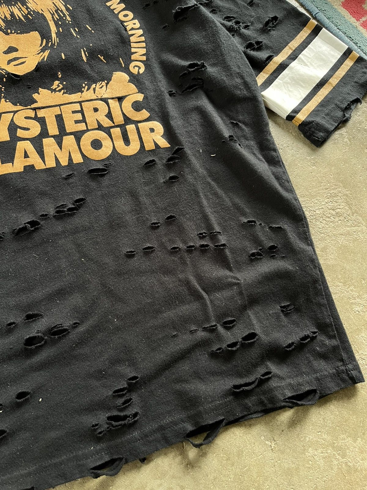 Hysteric Glamour × Japanese Brand RARE Hysteric Glamour Raglan Big Logo Distressed Tee Size US M / EU 48-50 / 2 - 6 Thumbnail