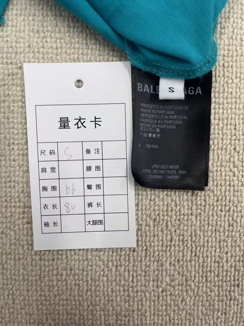 Balenciaga Balenciaga Mosaic Blur Logo Loose Ripped Old Short Sleeve Size US S / EU 44-46 / 1 - 5 Thumbnail
