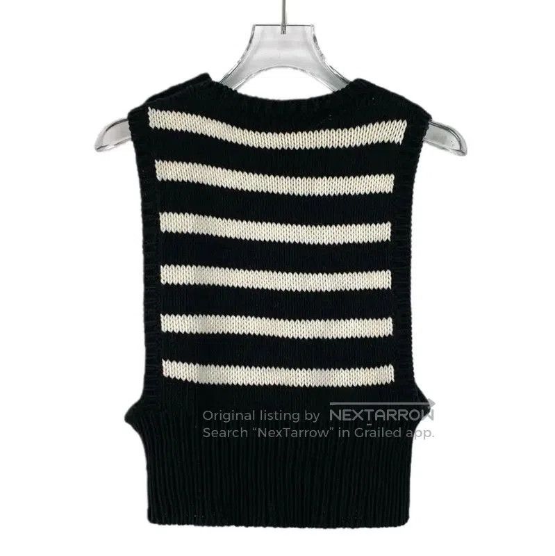 Dior Dior Black Striped Wool Sleeveless Sweater . Size XS / US 0-2 / IT 36-38 - 2 Thumbnail