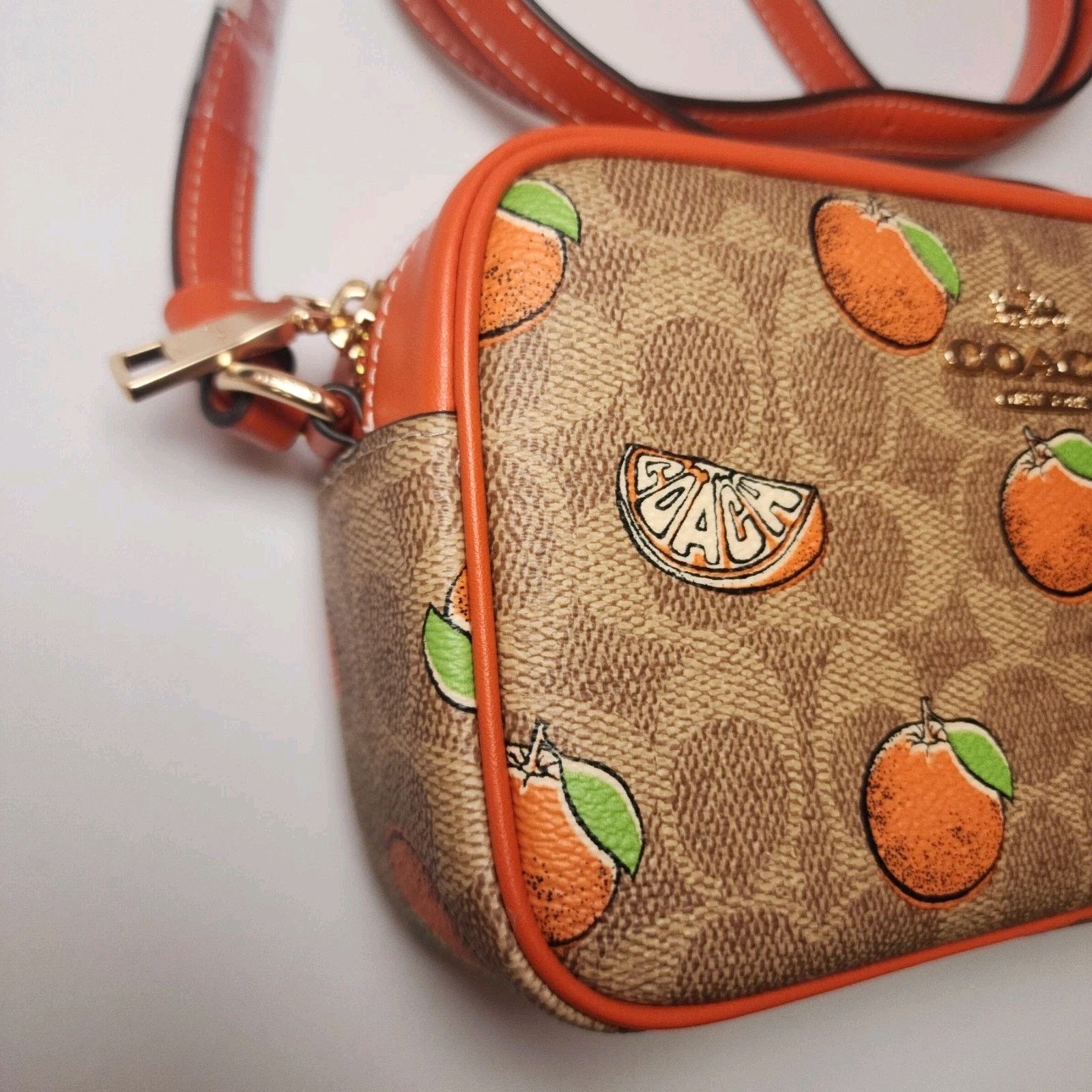 Coach Coach CBA81 Mini Jamie Camera Bag Signature Orange Print Size ONE SIZE - 2 Thumbnail