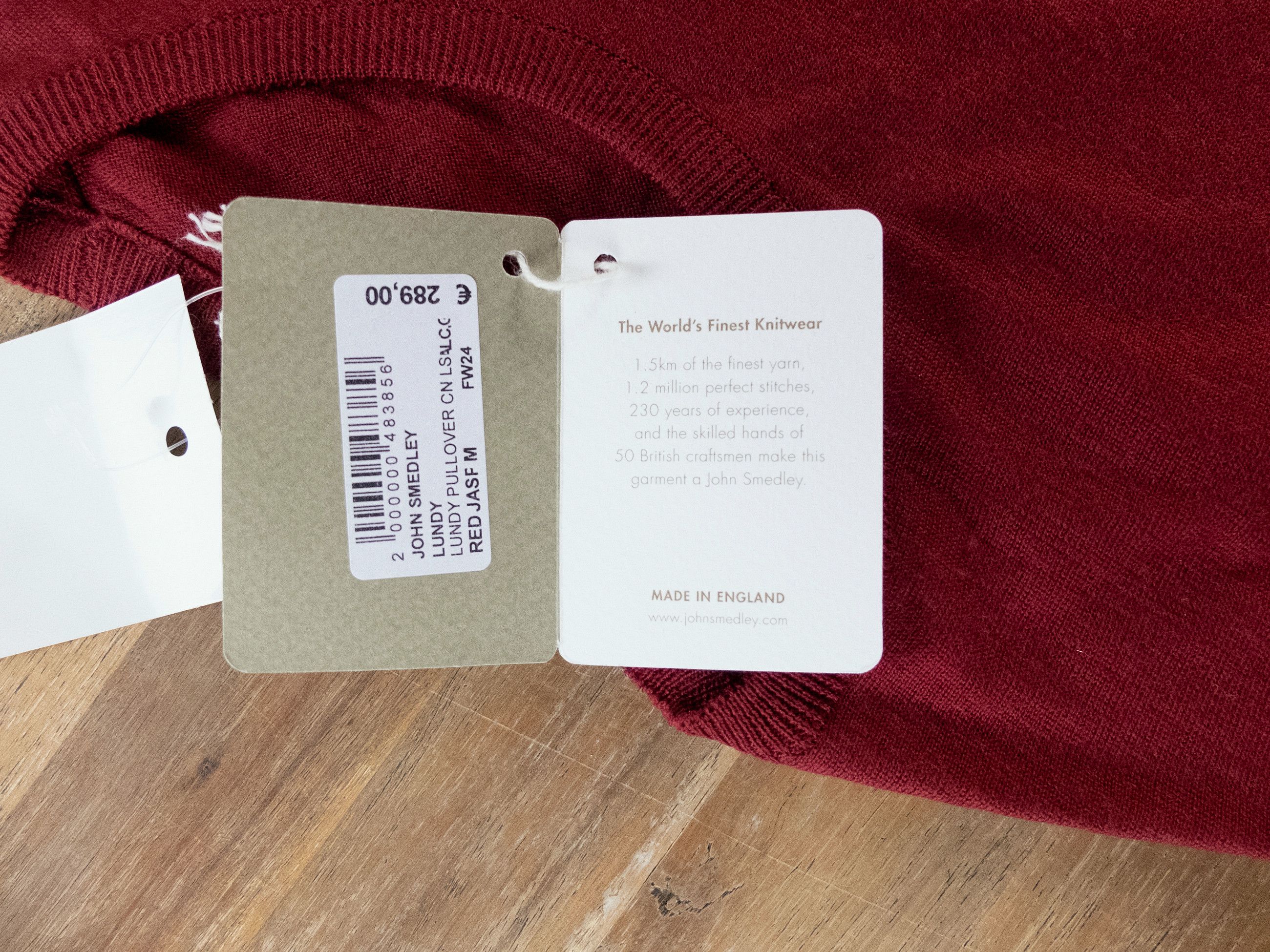 John Smedley JOHN SMEDLEY solid wolf red wool crewneck sweater Medium Size US M / EU 48-50 / 2 - 6 Thumbnail