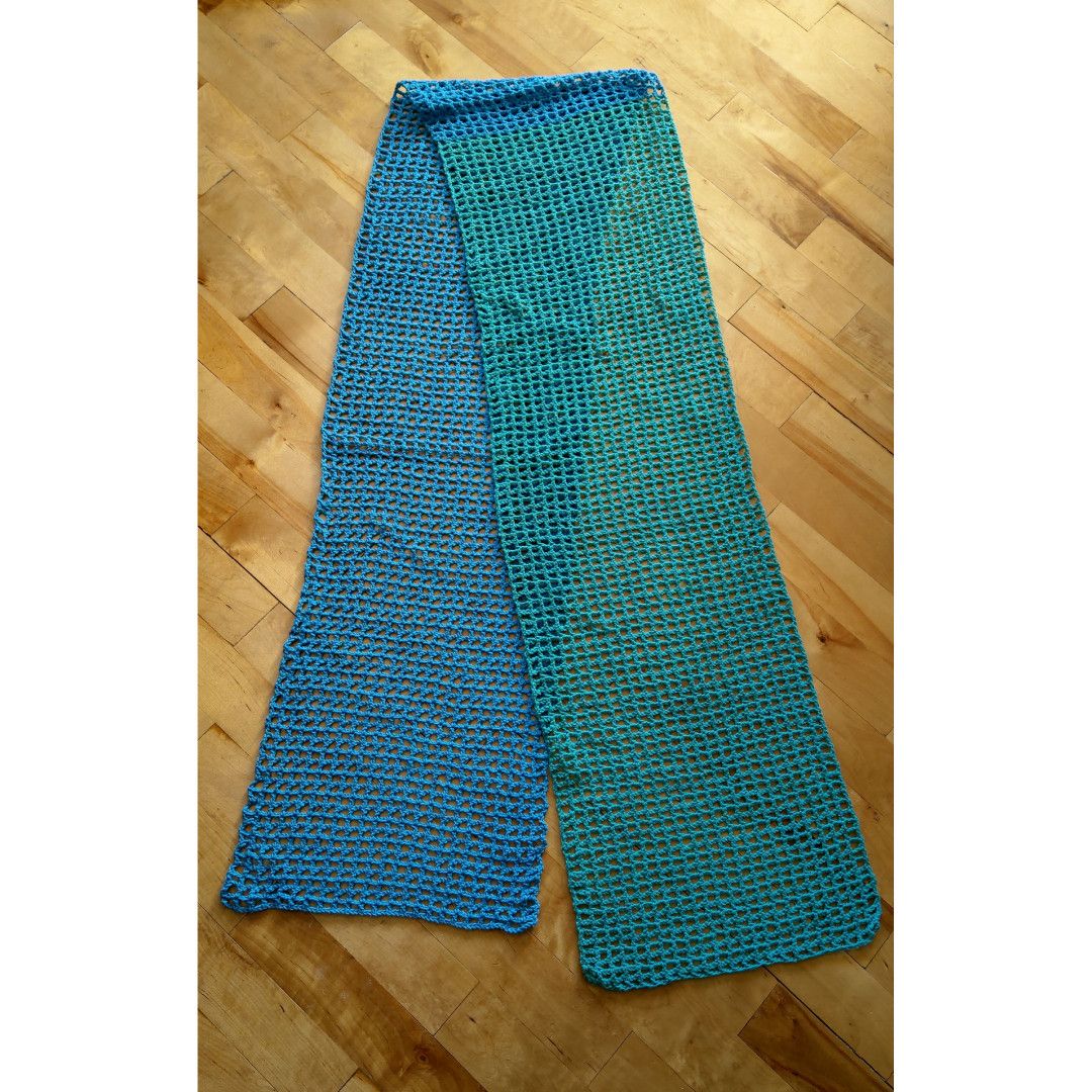Homespun Knitwear New Handmade Crochet Scarf Duo Coloured Size ONE SIZE - 1 Thumbnail